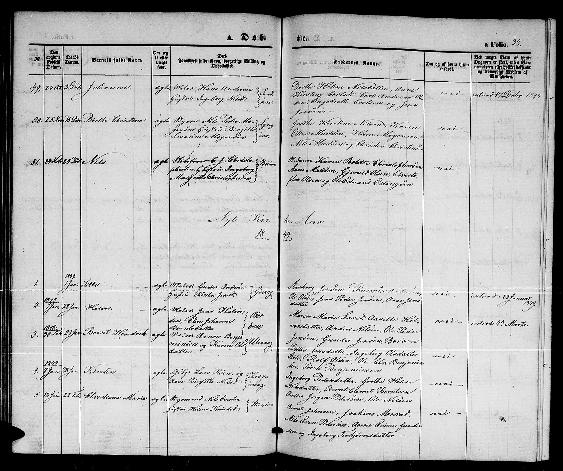 Dypvåg sokneprestkontor, AV/SAK-1111-0007/F/Fb/Fba/L0010: Parish register (copy) no. B 10, 1842-1857, p. 38