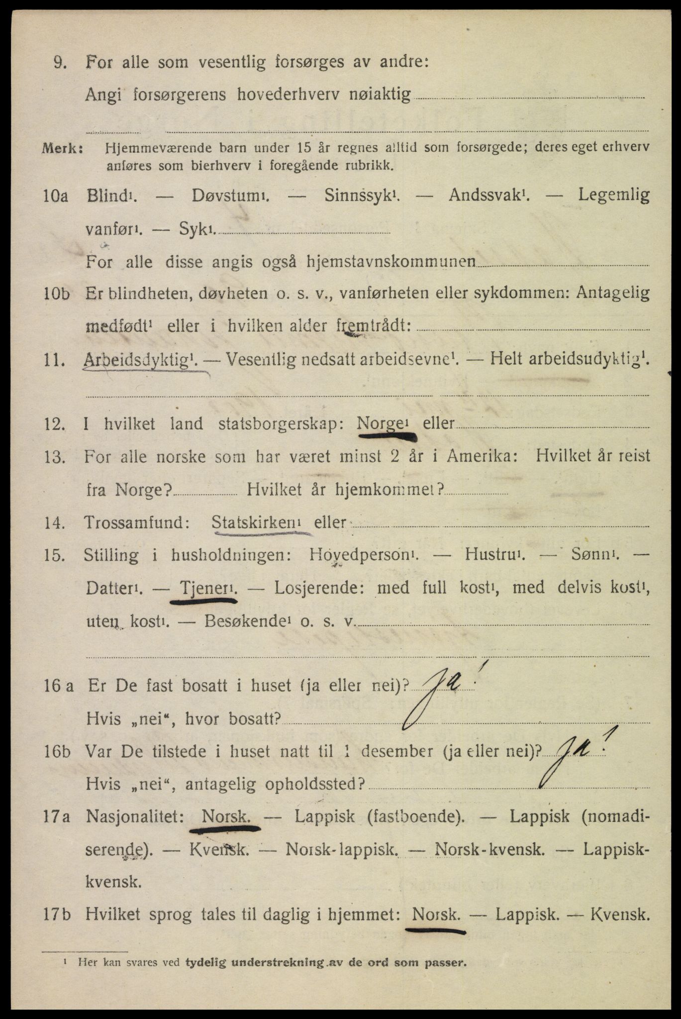 SAT, 1920 census for Hadsel, 1920, p. 20493