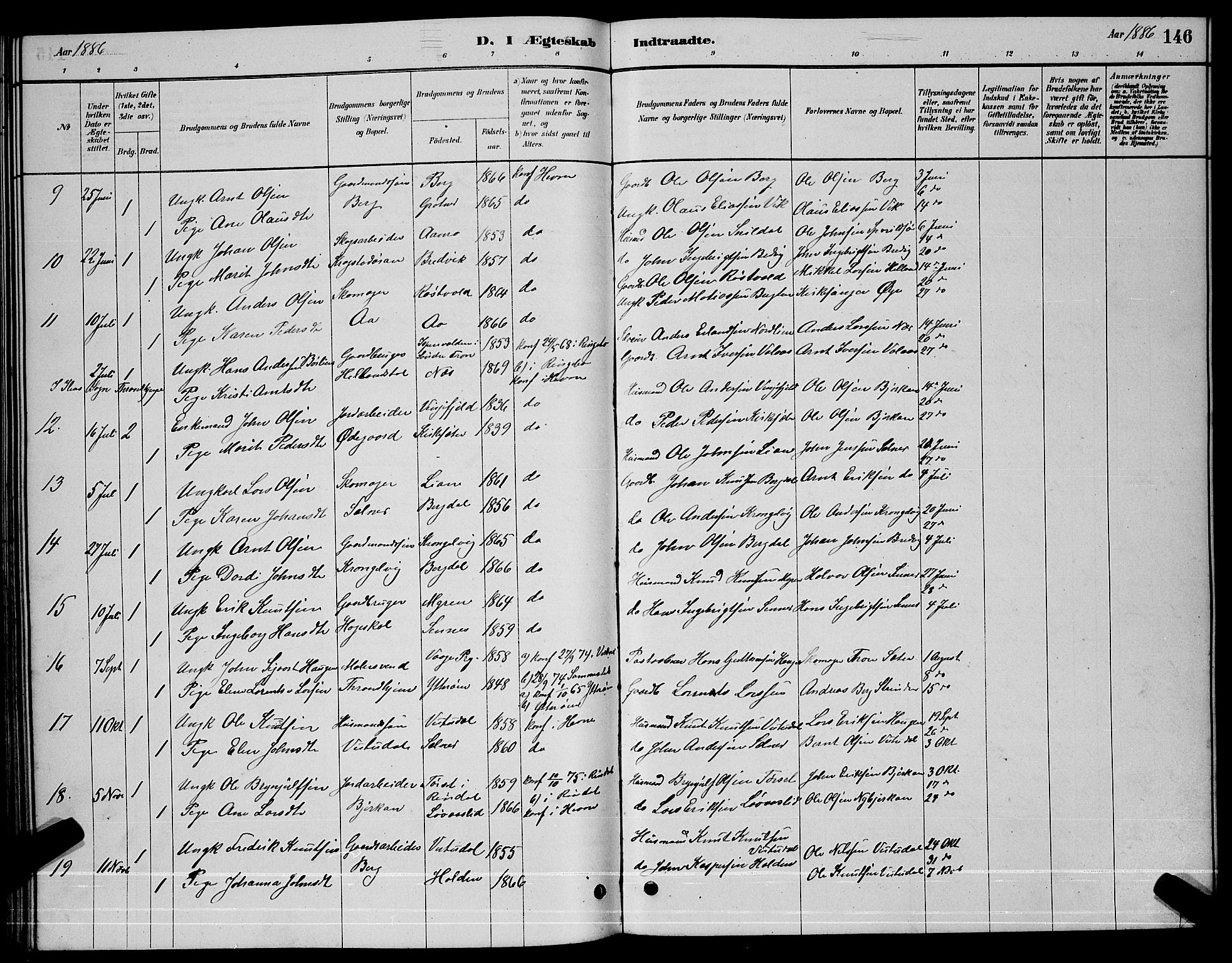 Ministerialprotokoller, klokkerbøker og fødselsregistre - Sør-Trøndelag, SAT/A-1456/630/L0504: Parish register (copy) no. 630C02, 1879-1898, p. 146