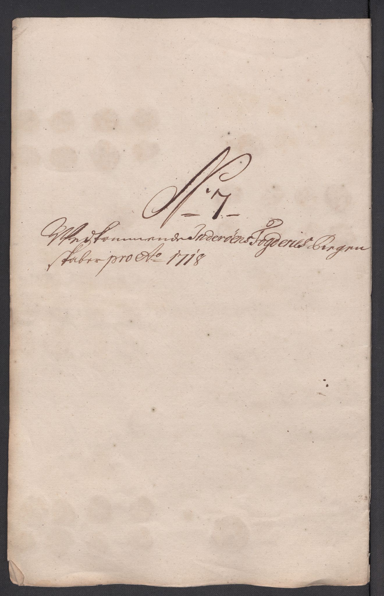 Rentekammeret inntil 1814, Reviderte regnskaper, Fogderegnskap, RA/EA-4092/R63/L4326: Fogderegnskap Inderøy, 1718, p. 135