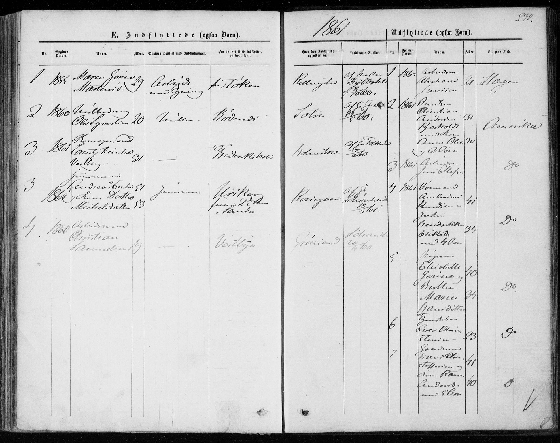 Hurum kirkebøker, SAKO/A-229/F/Fa/L0012: Parish register (official) no. 12, 1861-1875, p. 232