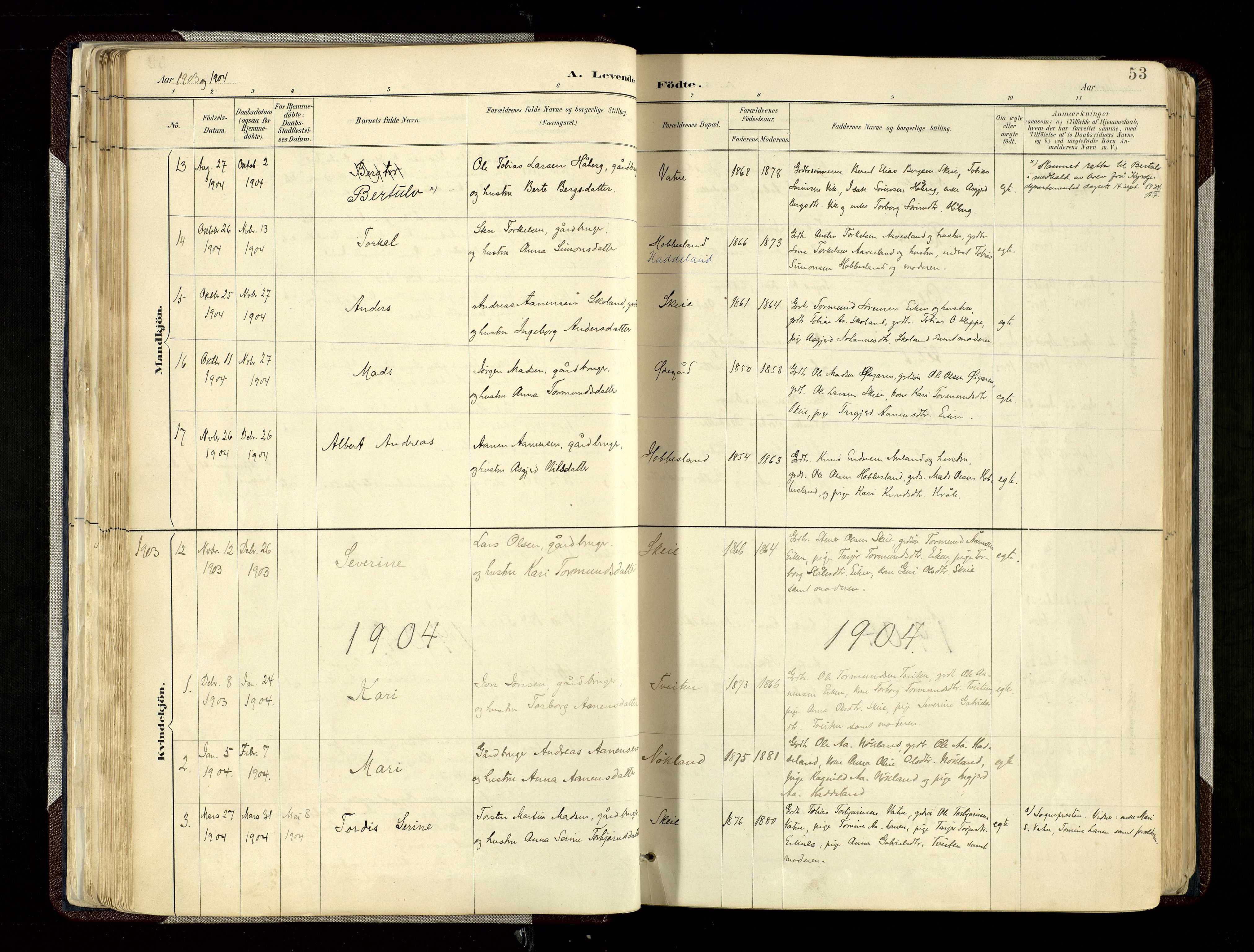 Hægebostad sokneprestkontor, SAK/1111-0024/F/Fa/Fab/L0004: Parish register (official) no. A 4, 1887-1929, p. 53
