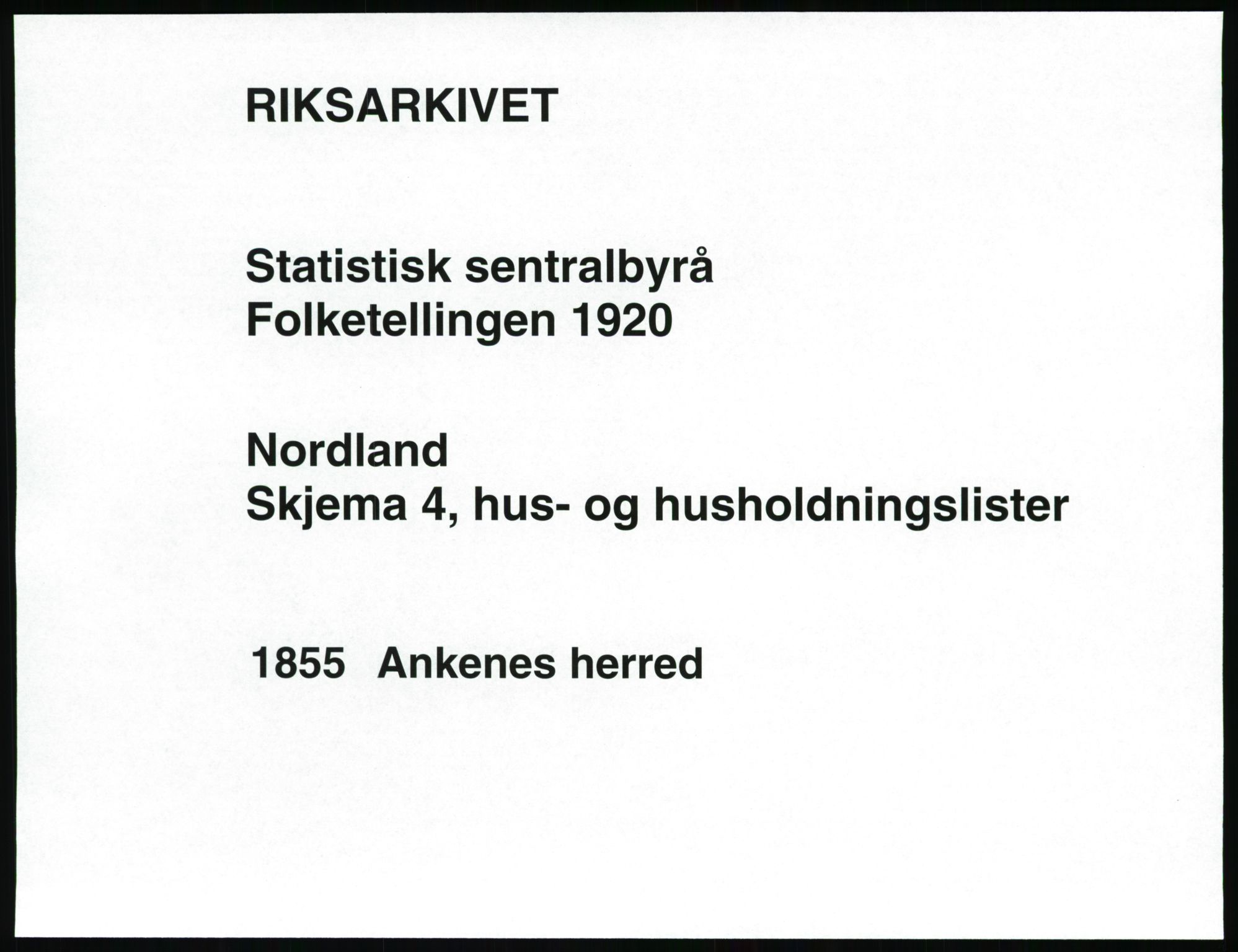 SAT, 1920 census for Ankenes, 1920, p. 73