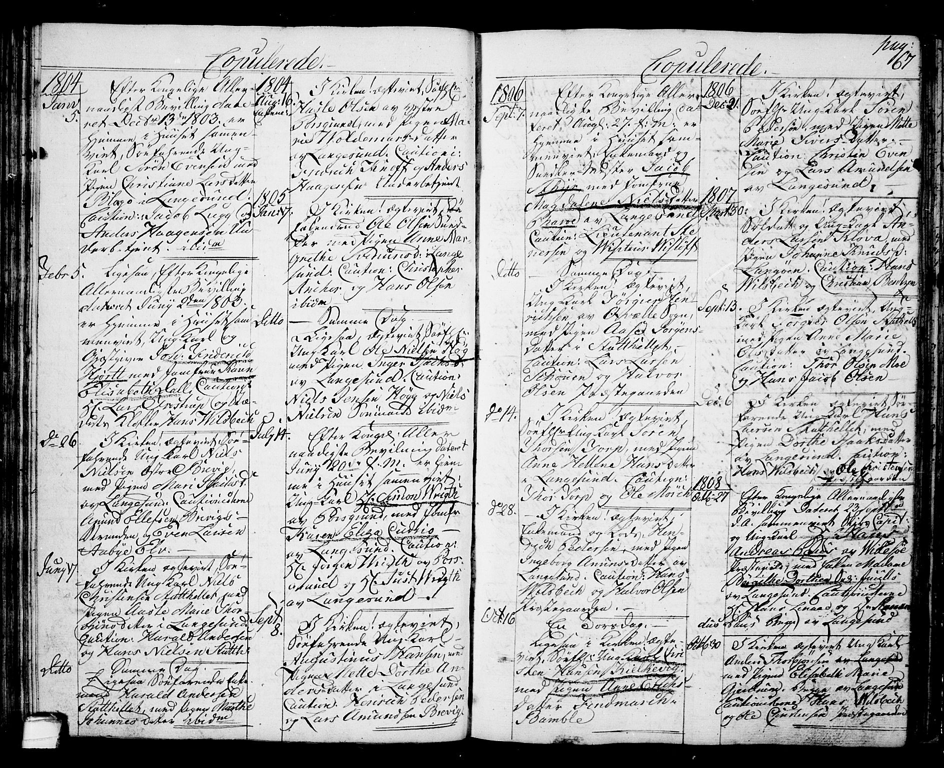 Langesund kirkebøker, SAKO/A-280/G/Ga/L0002: Parish register (copy) no. 2, 1801-1815, p. 67