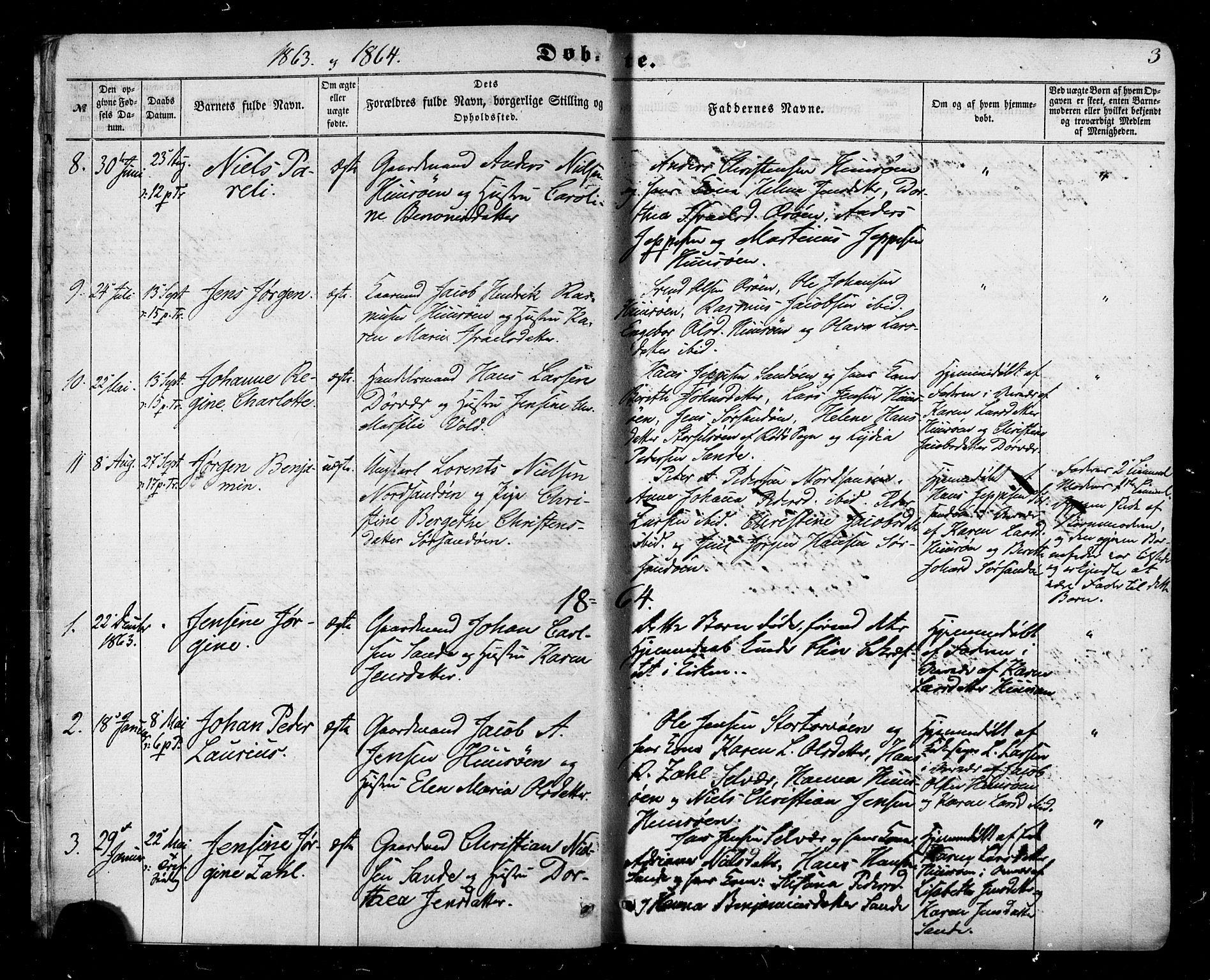 Ministerialprotokoller, klokkerbøker og fødselsregistre - Nordland, SAT/A-1459/840/L0579: Parish register (official) no. 840A01, 1863-1887, p. 3