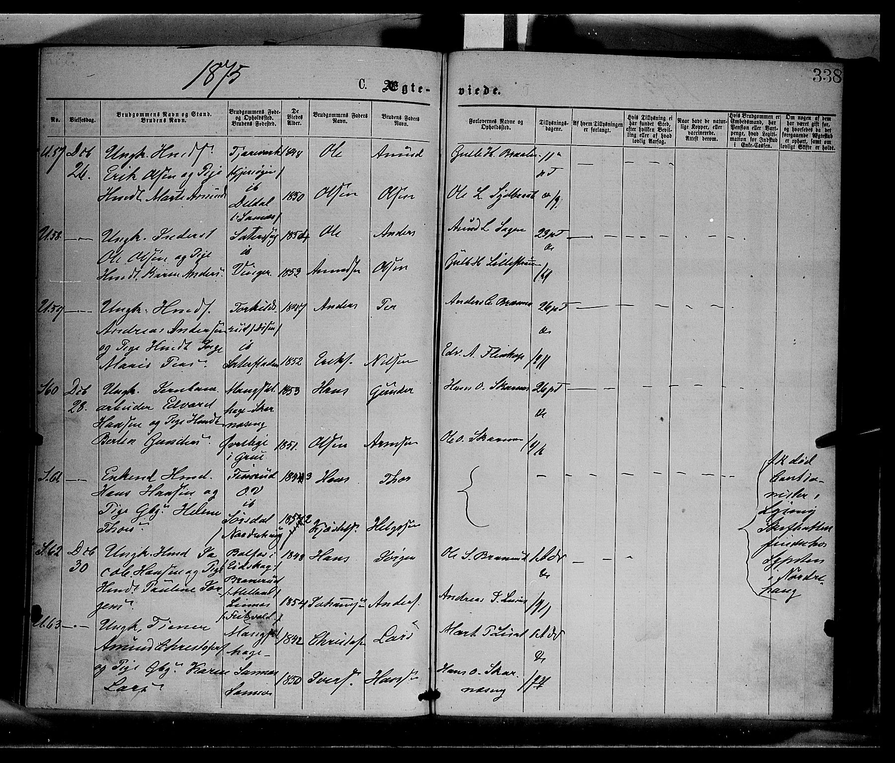 Sør-Odal prestekontor, AV/SAH-PREST-030/H/Ha/Haa/L0004: Parish register (official) no. 4, 1870-1875, p. 338