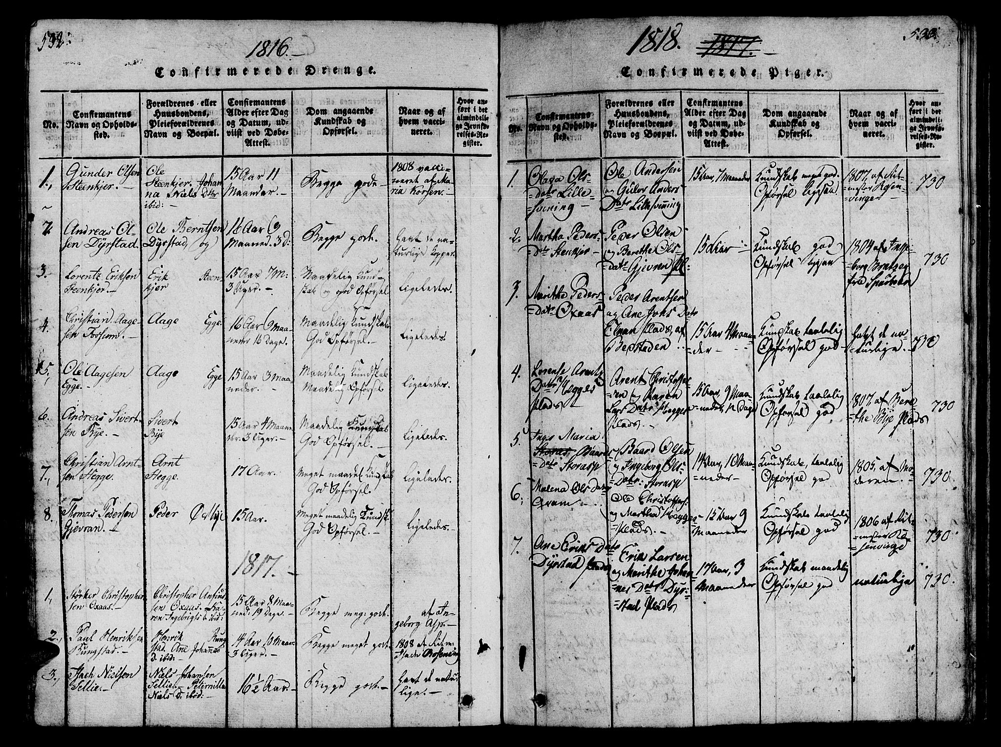 Ministerialprotokoller, klokkerbøker og fødselsregistre - Nord-Trøndelag, AV/SAT-A-1458/746/L0441: Parish register (official) no. 746A03 /3, 1816-1827, p. 532-533