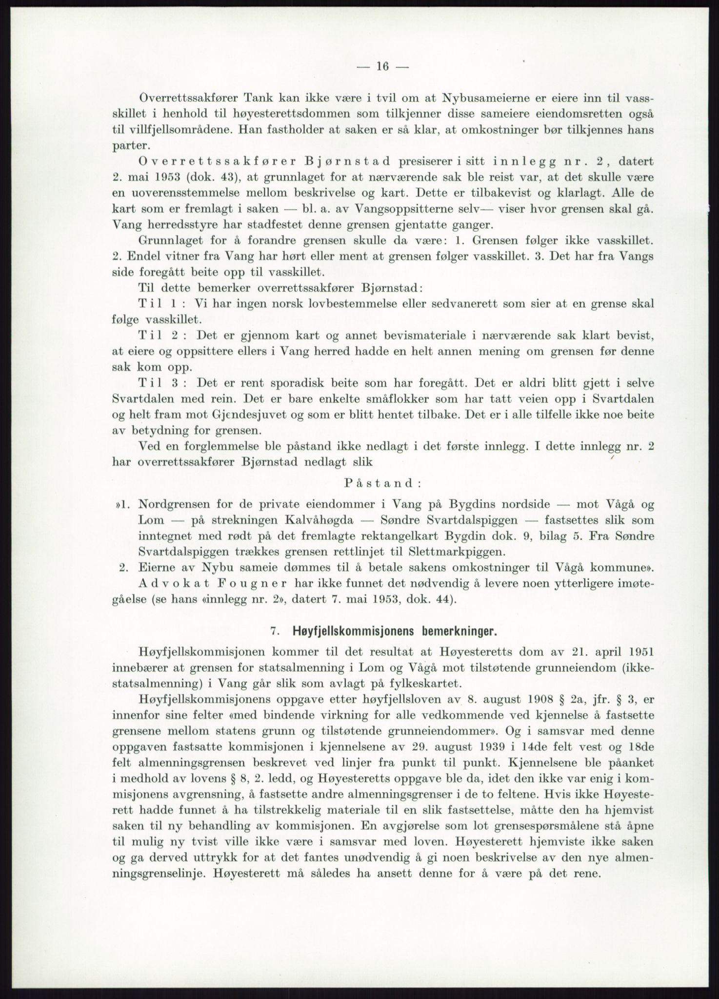 Høyfjellskommisjonen, AV/RA-S-1546/X/Xa/L0001: Nr. 1-33, 1909-1953, p. 6220