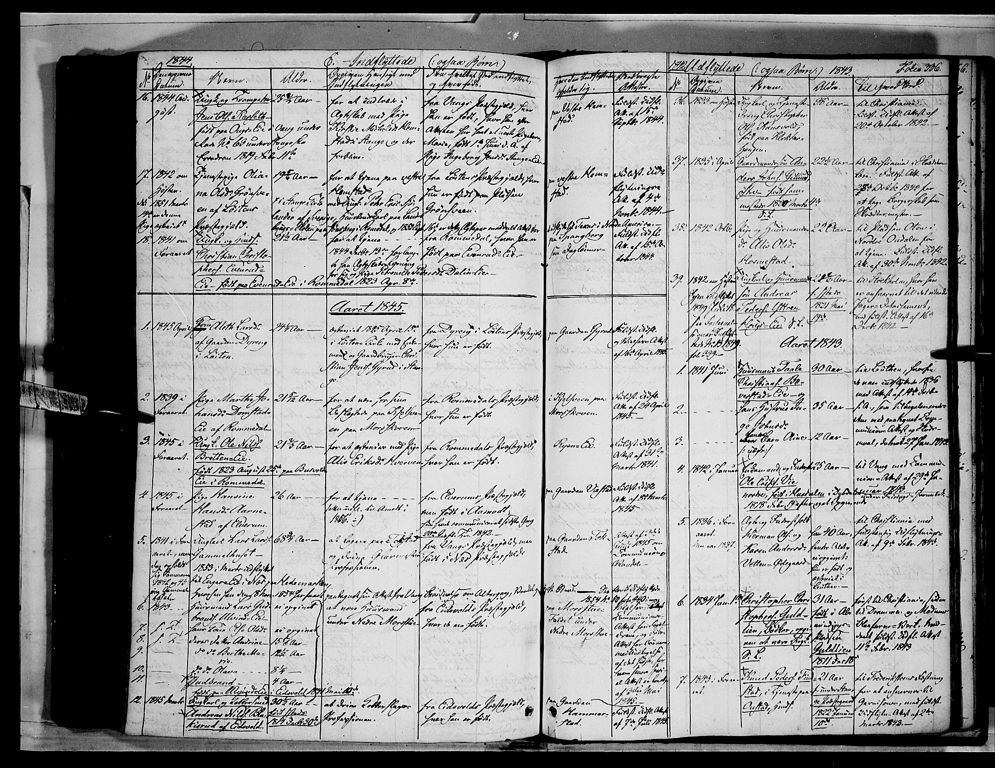 Stange prestekontor, SAH/PREST-002/K/L0010: Parish register (official) no. 10, 1835-1845, p. 336