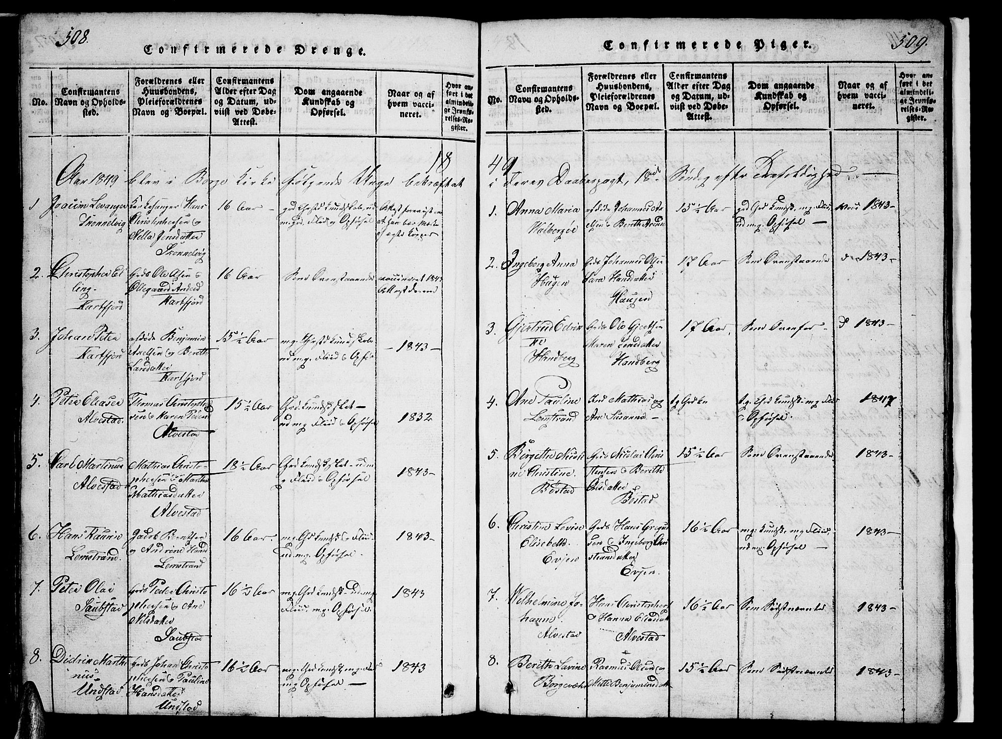 Ministerialprotokoller, klokkerbøker og fødselsregistre - Nordland, AV/SAT-A-1459/880/L1139: Parish register (copy) no. 880C01, 1836-1857, p. 508-509