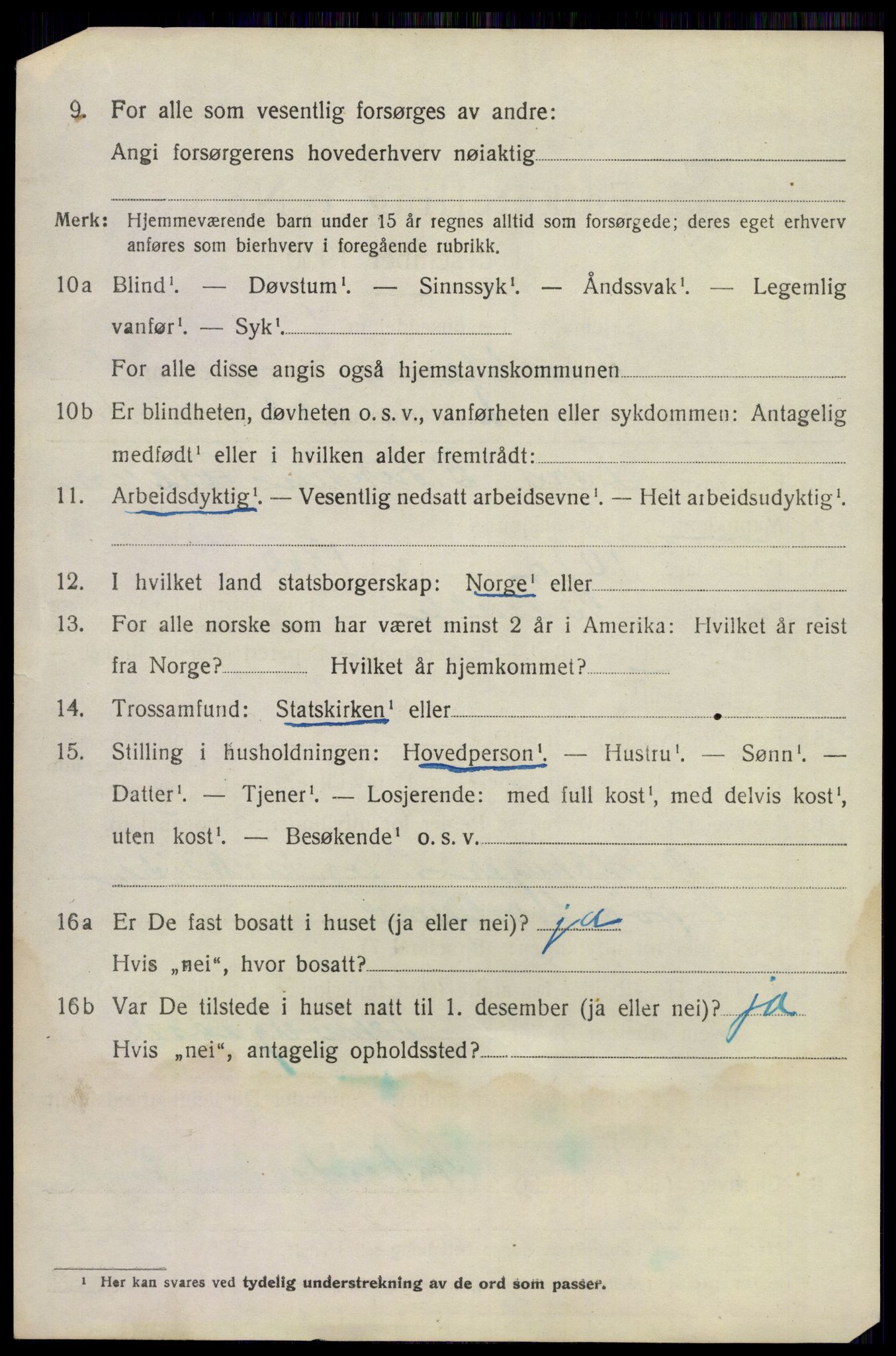 SAKO, 1920 census for Bamble, 1920, p. 10850