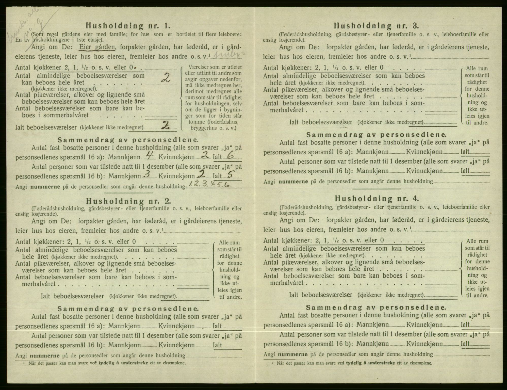 SAB, 1920 census for Voss, 1920, p. 2680