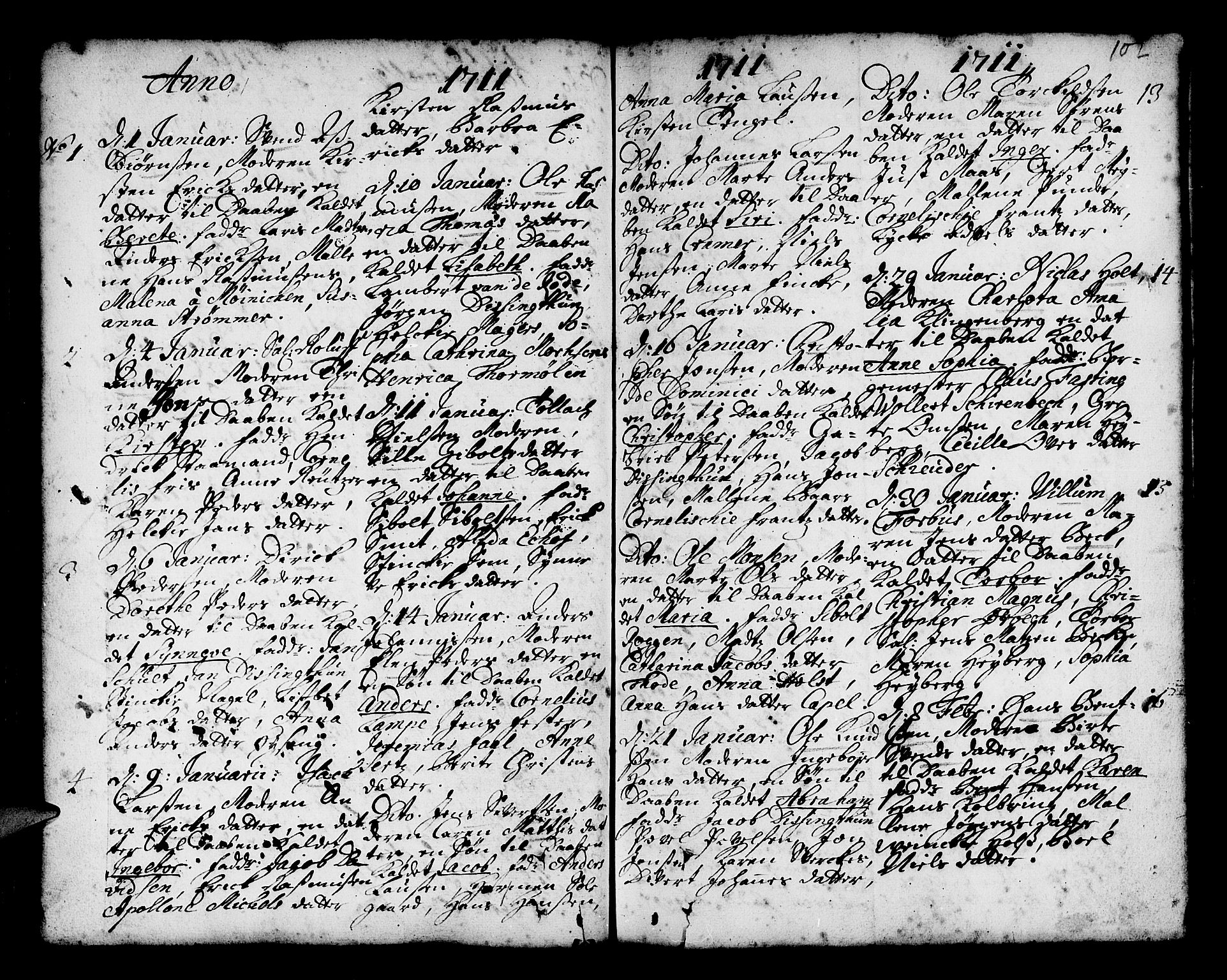 Nykirken Sokneprestembete, SAB/A-77101/H/Haa/L0002: Parish register (official) no. A 2, 1700-1723, p. 102