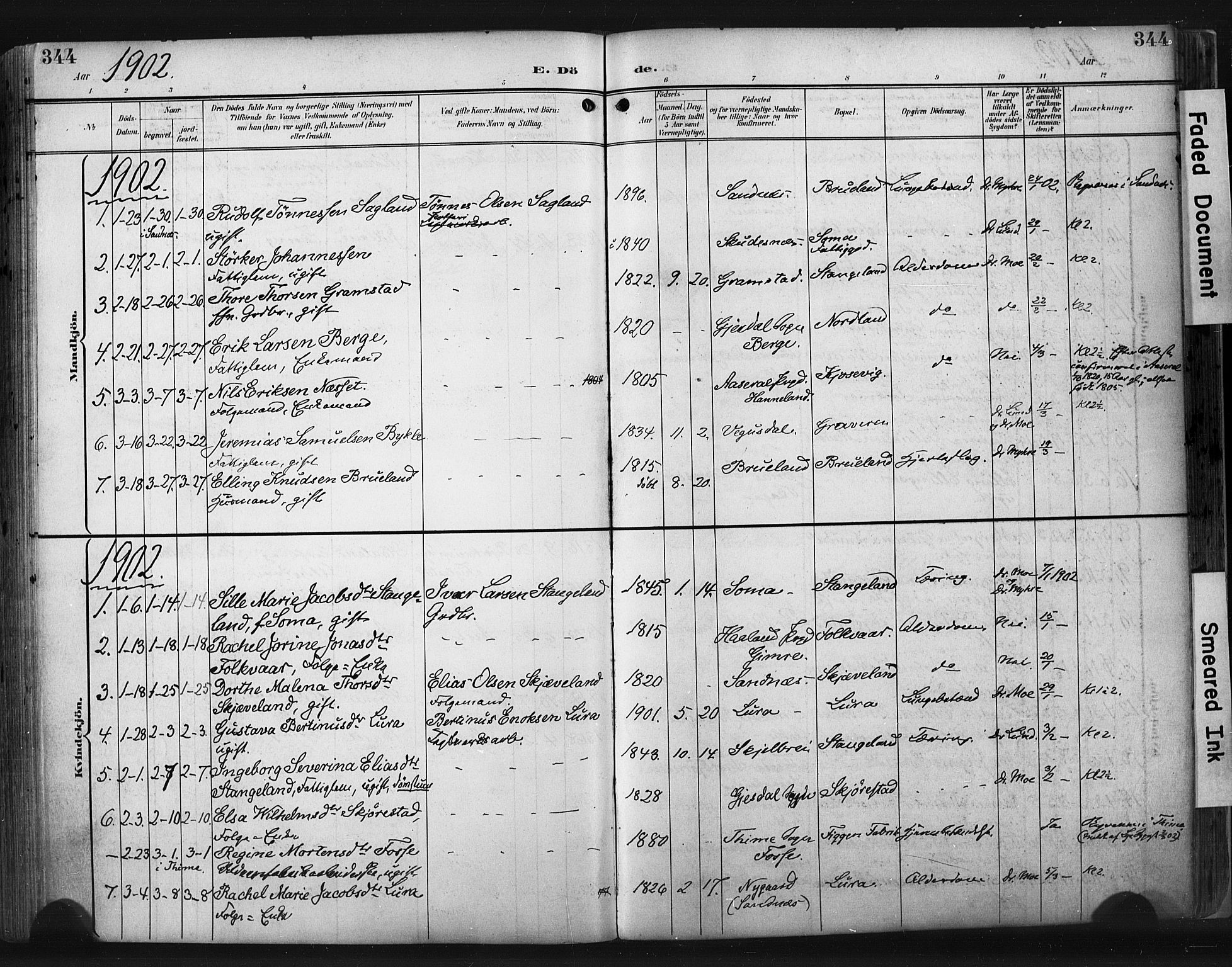 Høyland sokneprestkontor, AV/SAST-A-101799/001/30BA/L0015: Parish register (official) no. A 14, 1899-1911, p. 344