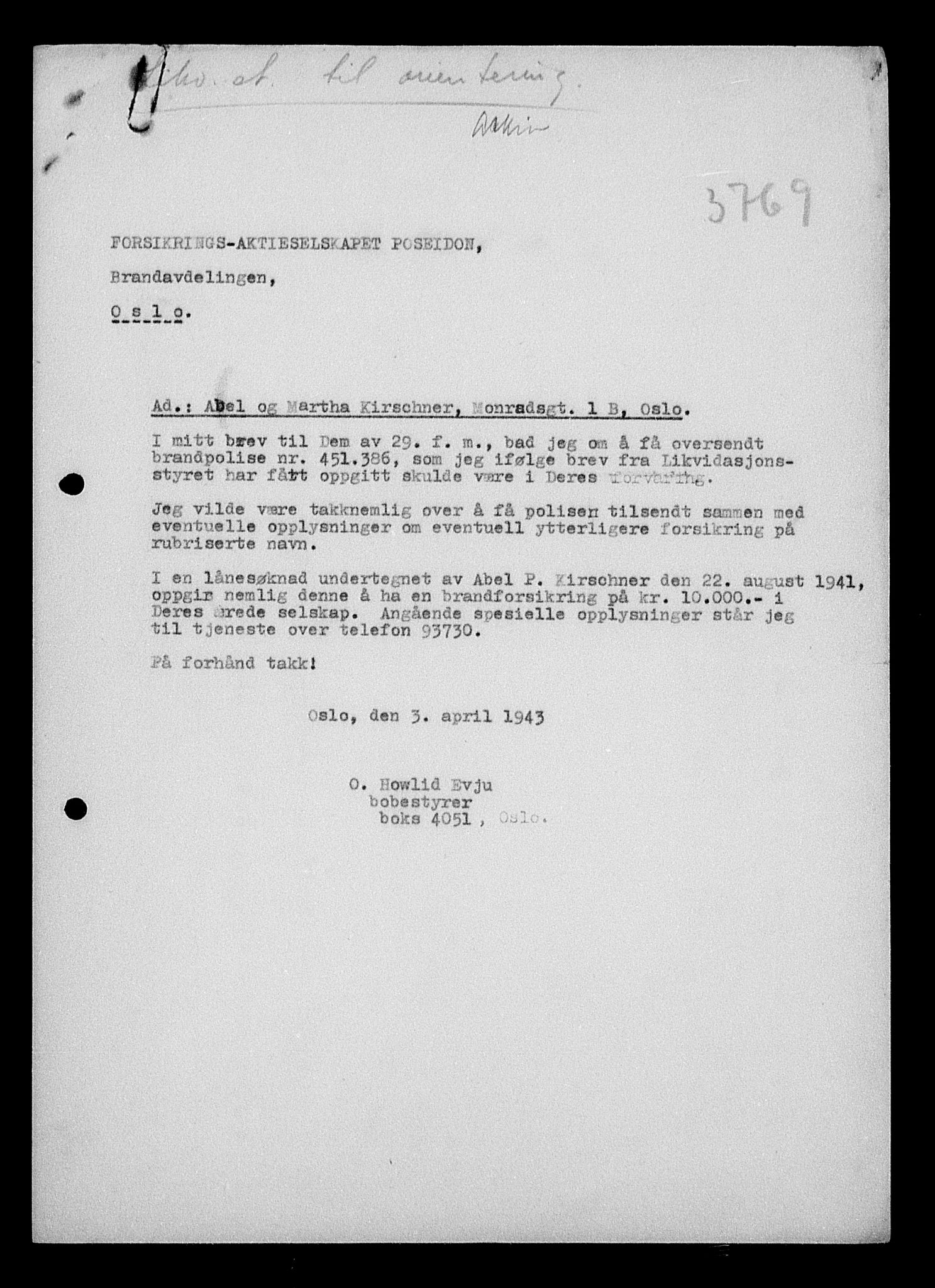 Justisdepartementet, Tilbakeføringskontoret for inndratte formuer, AV/RA-S-1564/H/Hc/Hcc/L0951: --, 1945-1947, p. 494