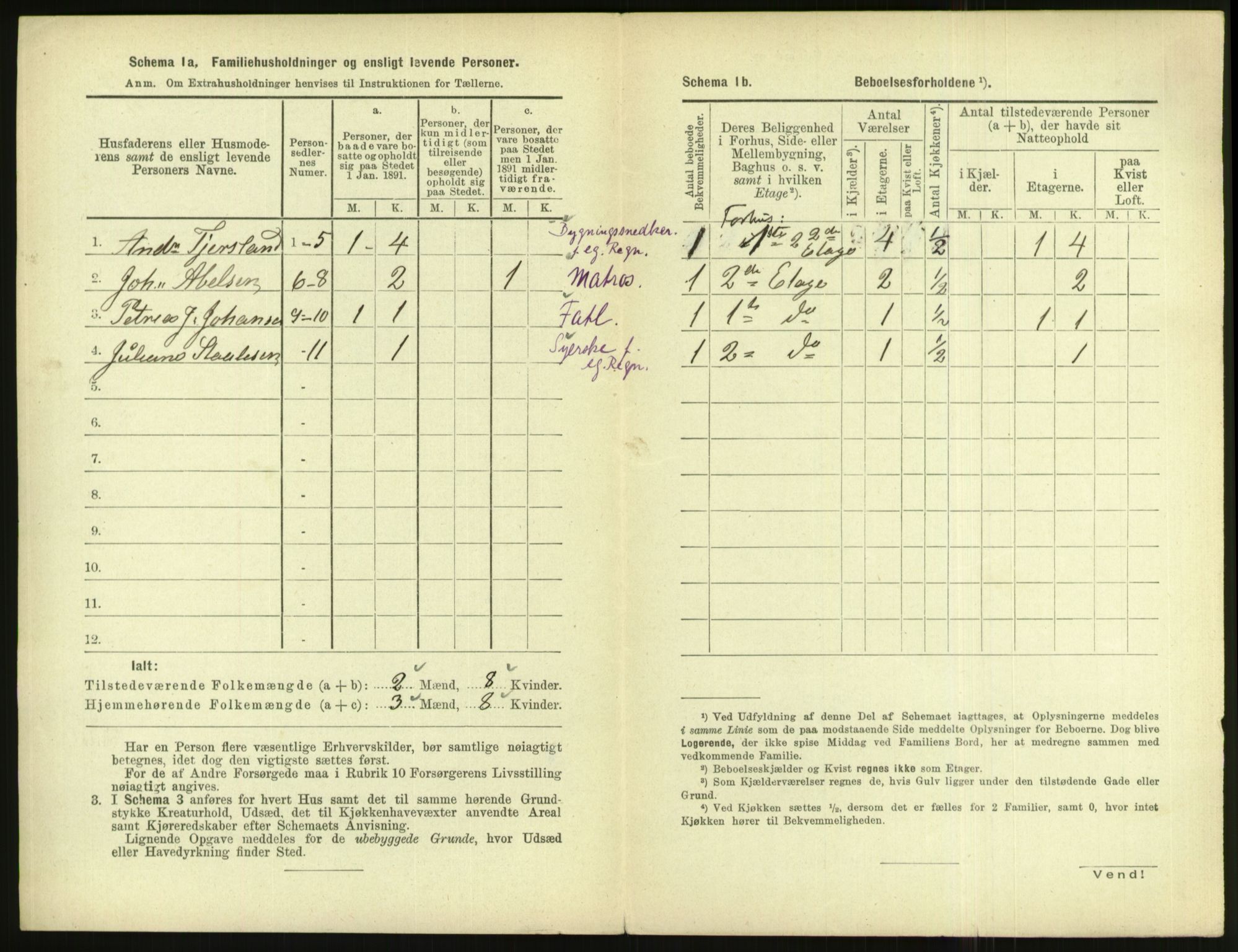 RA, 1891 census for 1004 Flekkefjord, 1891, p. 455