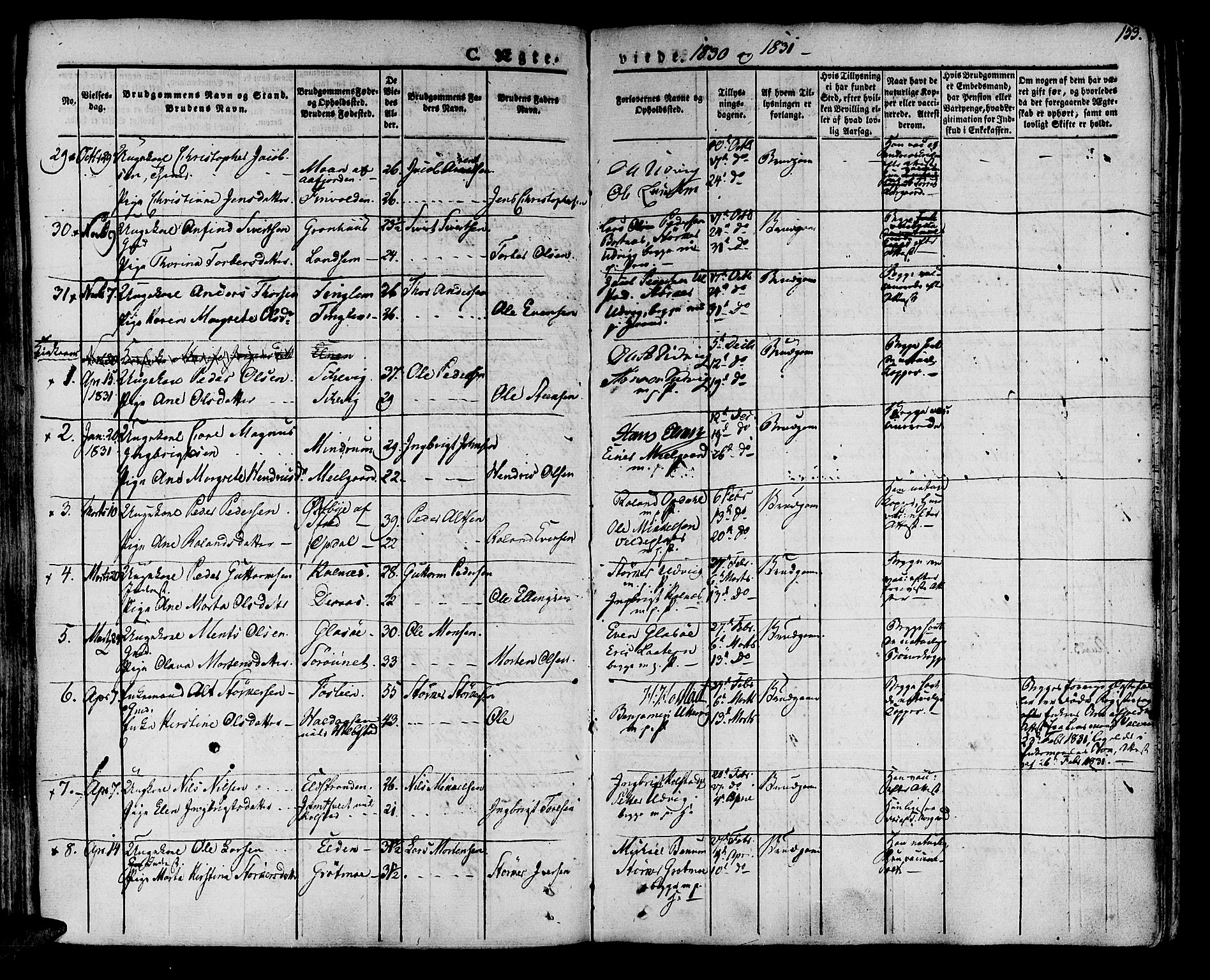 Ministerialprotokoller, klokkerbøker og fødselsregistre - Nord-Trøndelag, SAT/A-1458/741/L0390: Parish register (official) no. 741A04, 1822-1836, p. 153