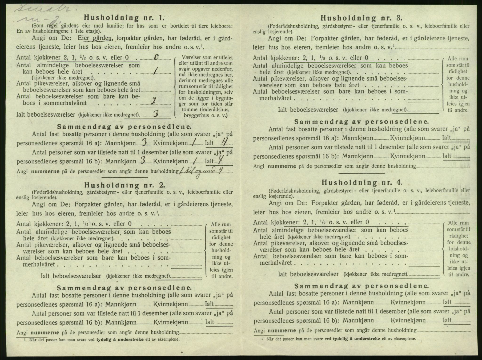 SAT, 1920 census for Nesna, 1920, p. 40