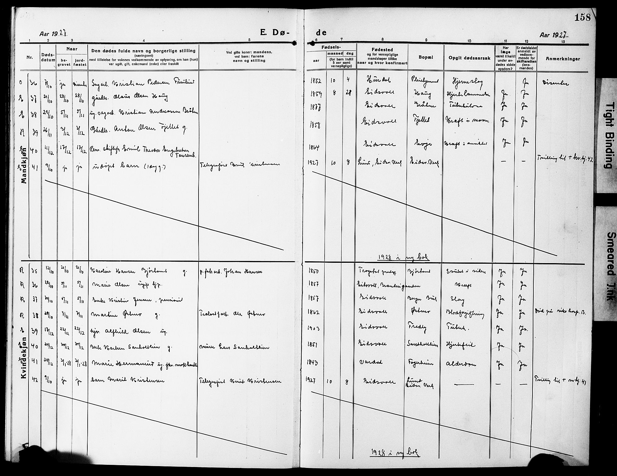 Eidsvoll prestekontor Kirkebøker, AV/SAO-A-10888/G/Ga/L0009: Parish register (copy) no. I 9, 1914-1927, p. 158