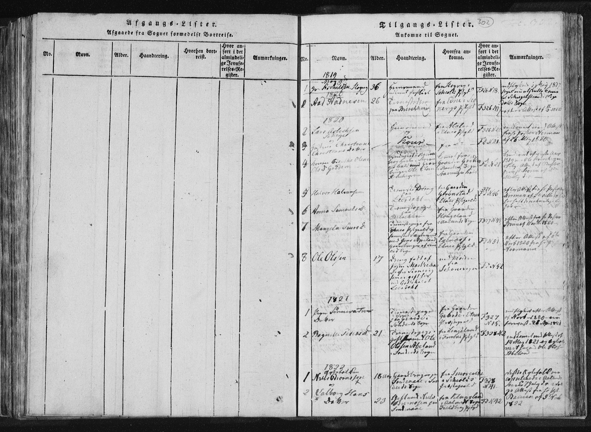 Vikedal sokneprestkontor, SAST/A-101840/01/IV: Parish register (official) no. A 4, 1816-1850, p. 302