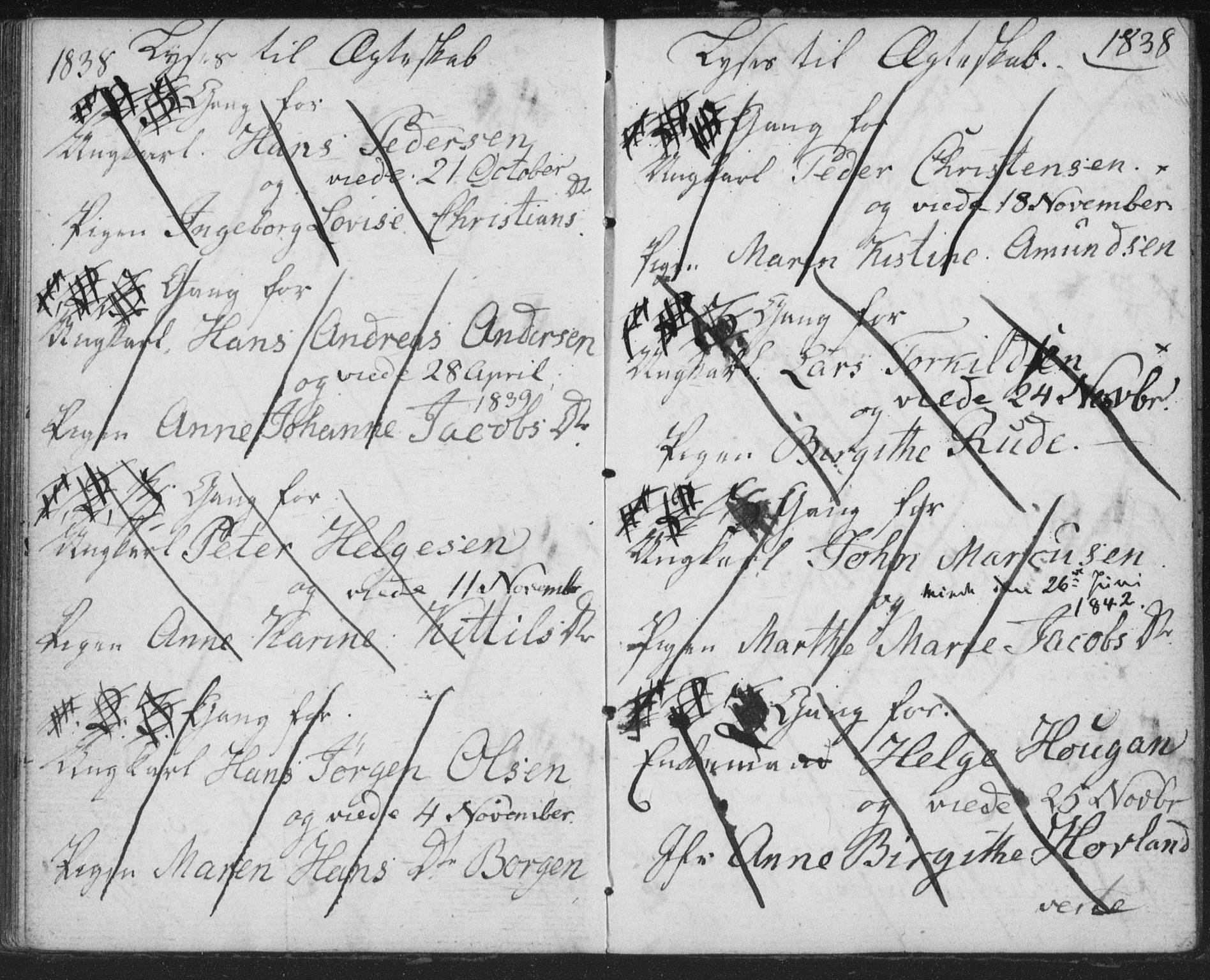 Bragernes kirkebøker, SAKO/A-6/H/Ha/L0002: Banns register no. 2, 1832-1846