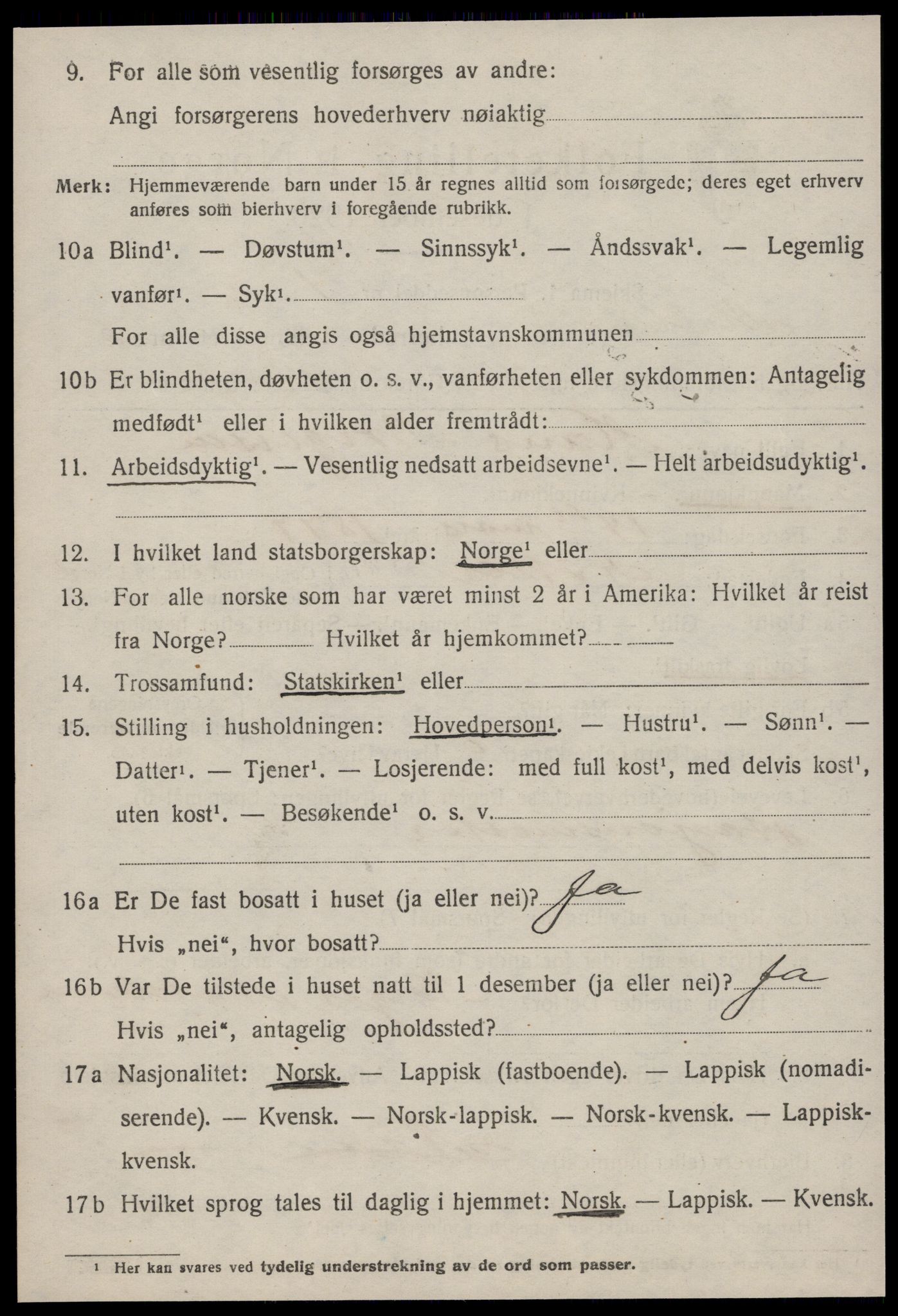 SAT, 1920 census for Melhus, 1920, p. 5996