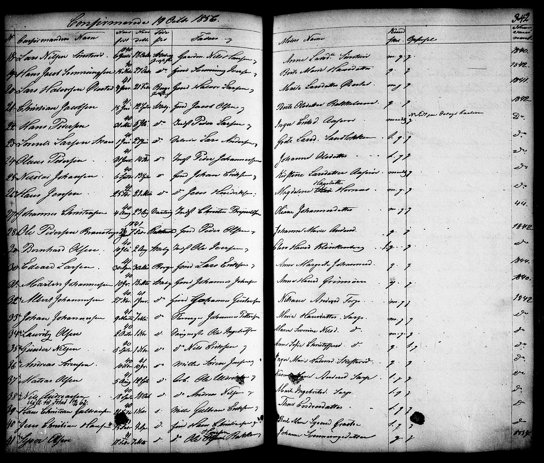 Skjeberg prestekontor Kirkebøker, AV/SAO-A-10923/F/Fa/L0006: Parish register (official) no. I 6, 1846-1858, p. 342