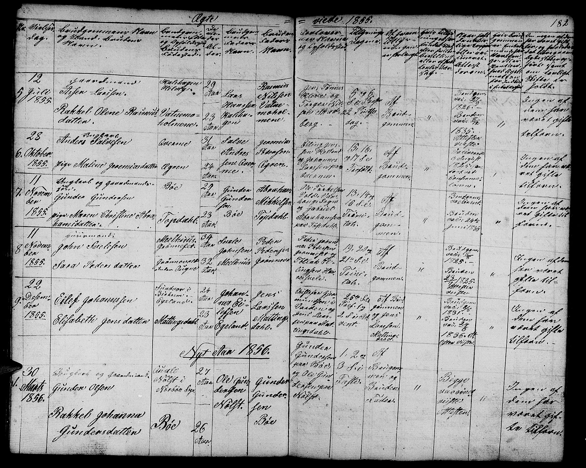 Eigersund sokneprestkontor, AV/SAST-A-101807/001/30/30BB/L0003: Parish register (copy) no. B 3, 1846-1875, p. 182