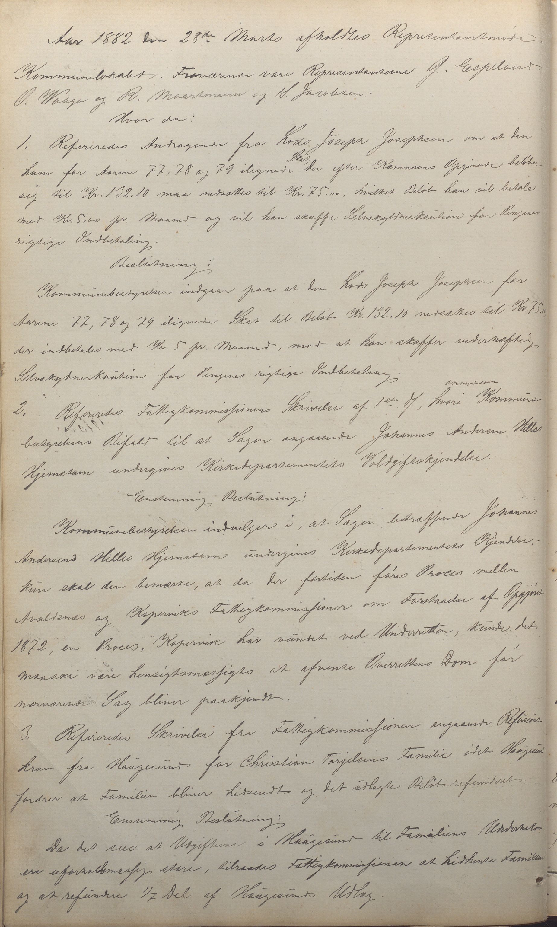 Kopervik Kommune - Formannskapet og Bystyret, IKAR/K-102468/A/Aa/L0002: Møtebok, 1874-1894, p. 69b