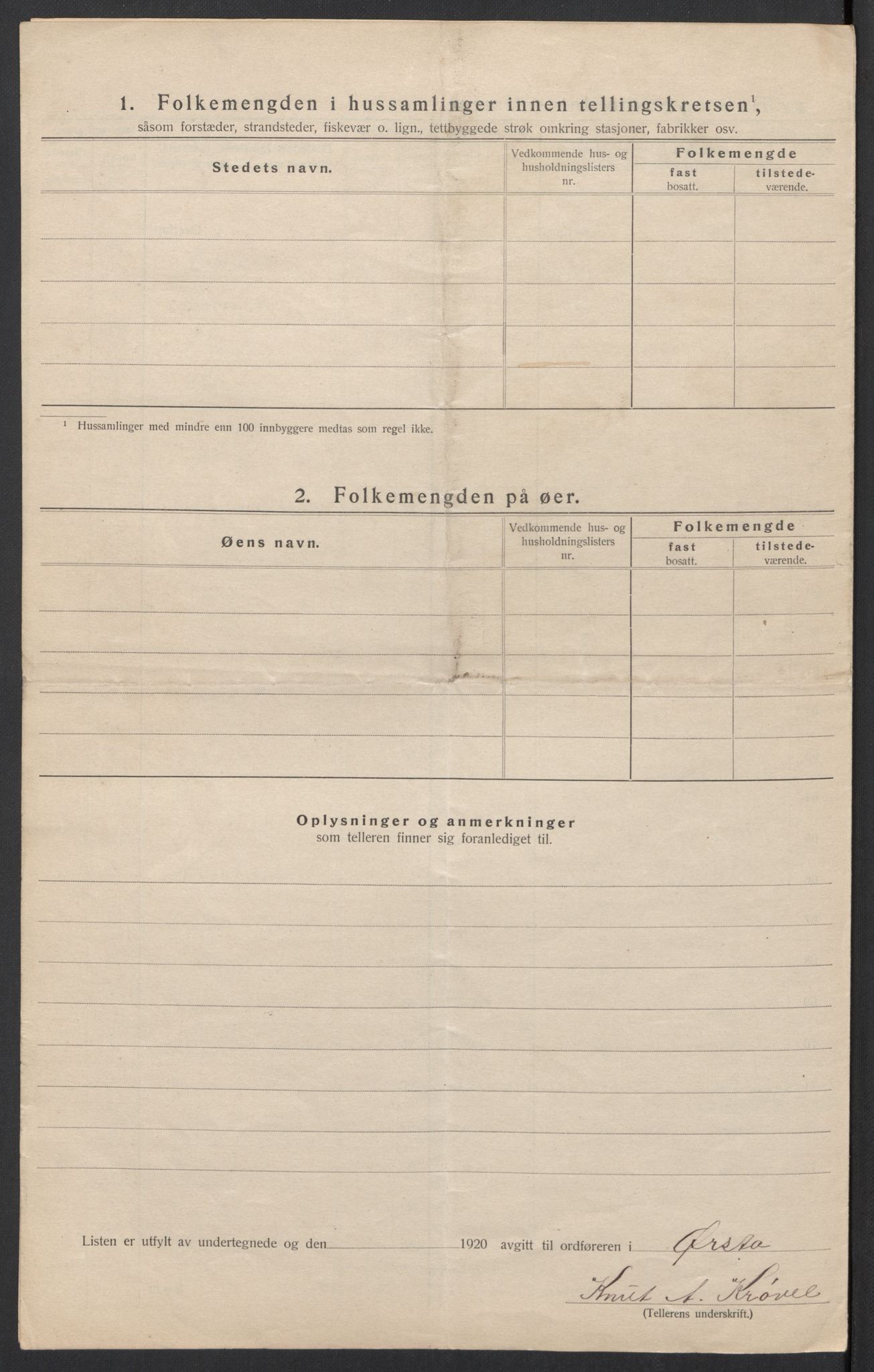 SAT, 1920 census for Ørsta, 1920, p. 26