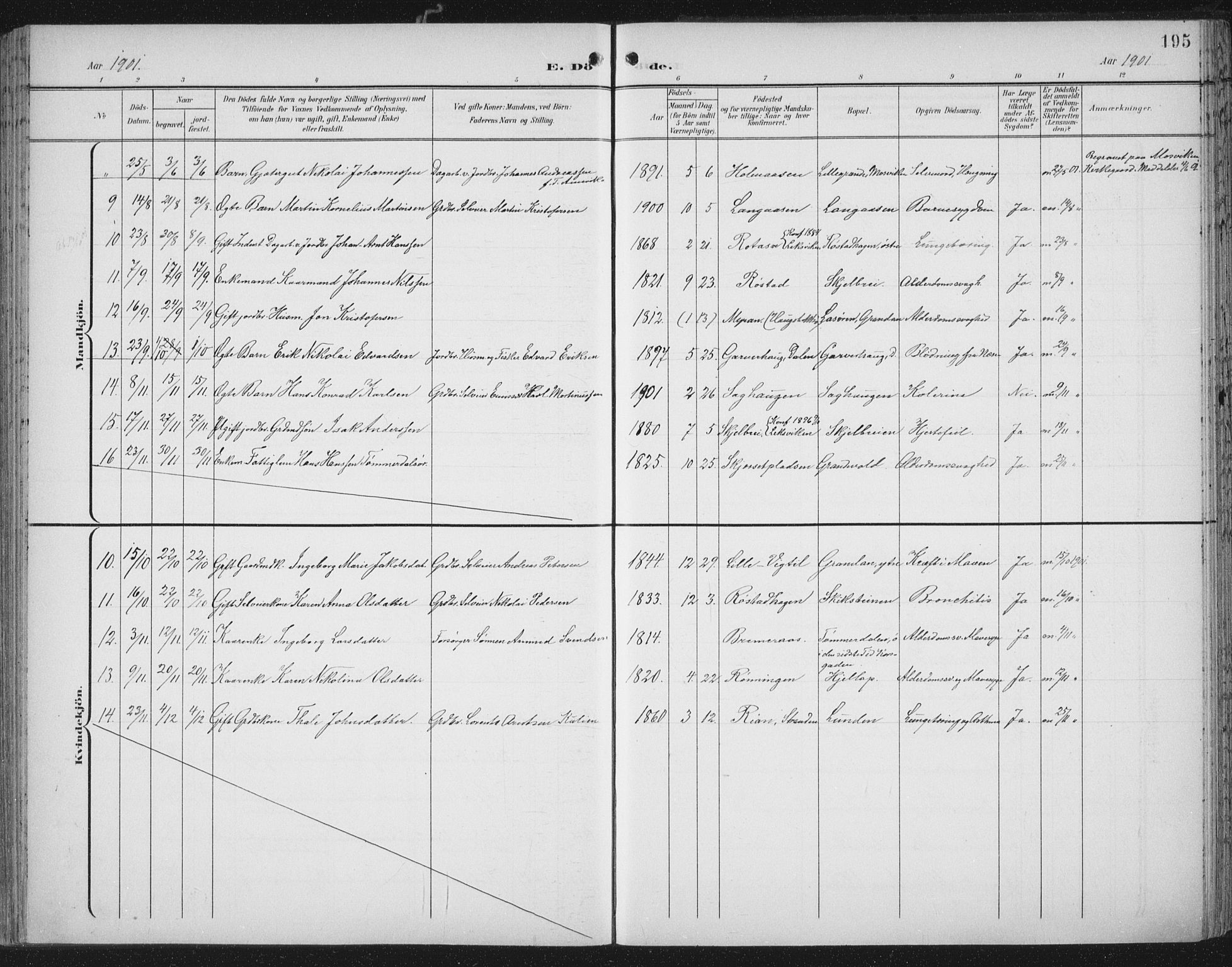 Ministerialprotokoller, klokkerbøker og fødselsregistre - Nord-Trøndelag, SAT/A-1458/701/L0011: Parish register (official) no. 701A11, 1899-1915, p. 195