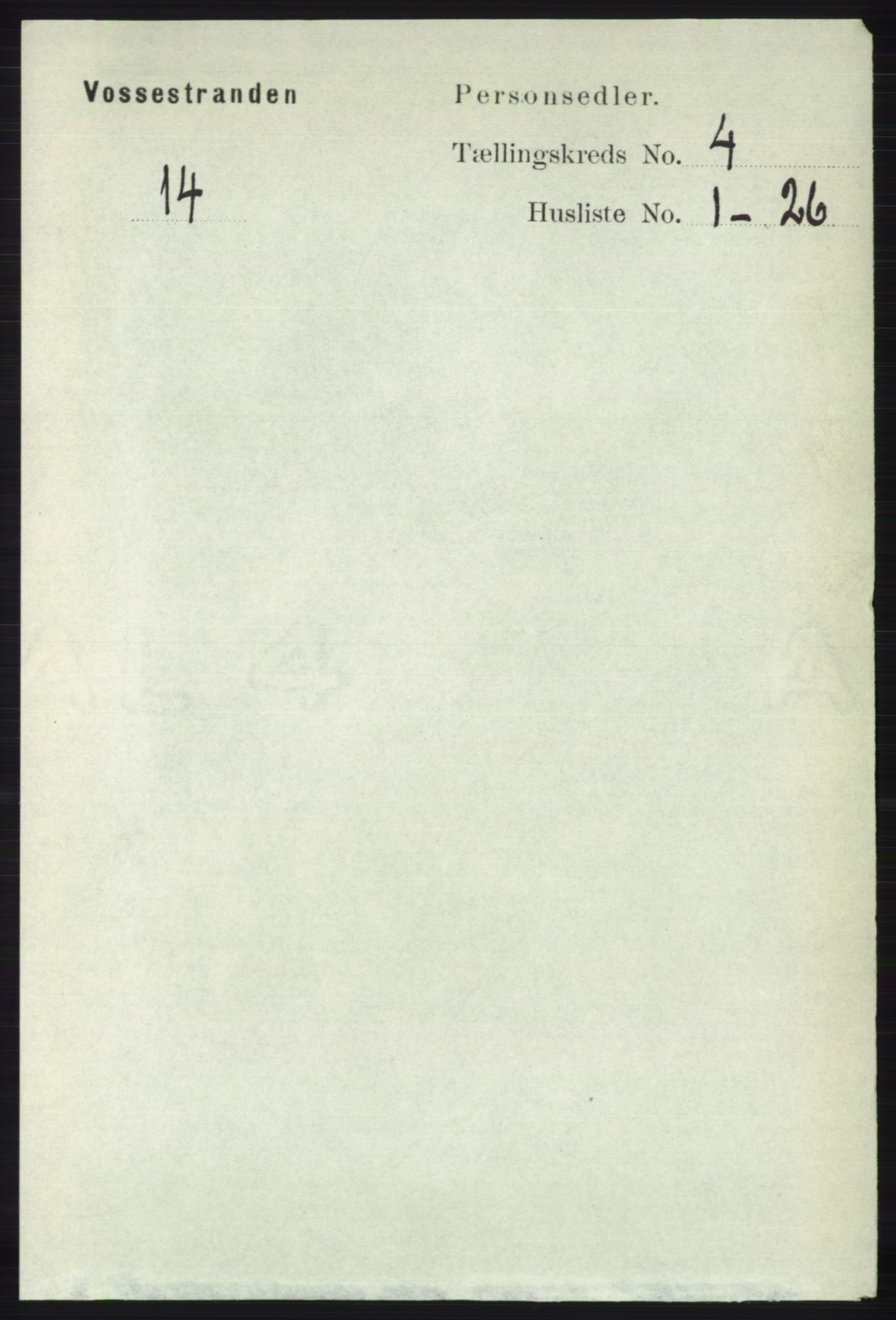 RA, 1891 census for 1236 Vossestrand, 1891, p. 1524