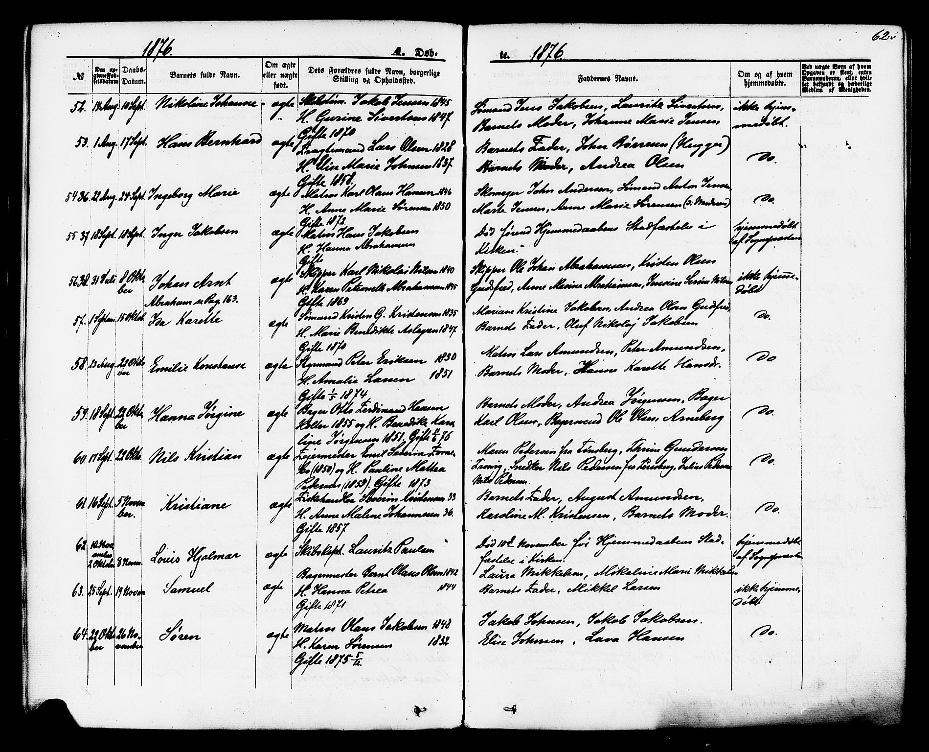 Brevik kirkebøker, SAKO/A-255/F/Fa/L0006: Parish register (official) no. 6, 1866-1881, p. 62