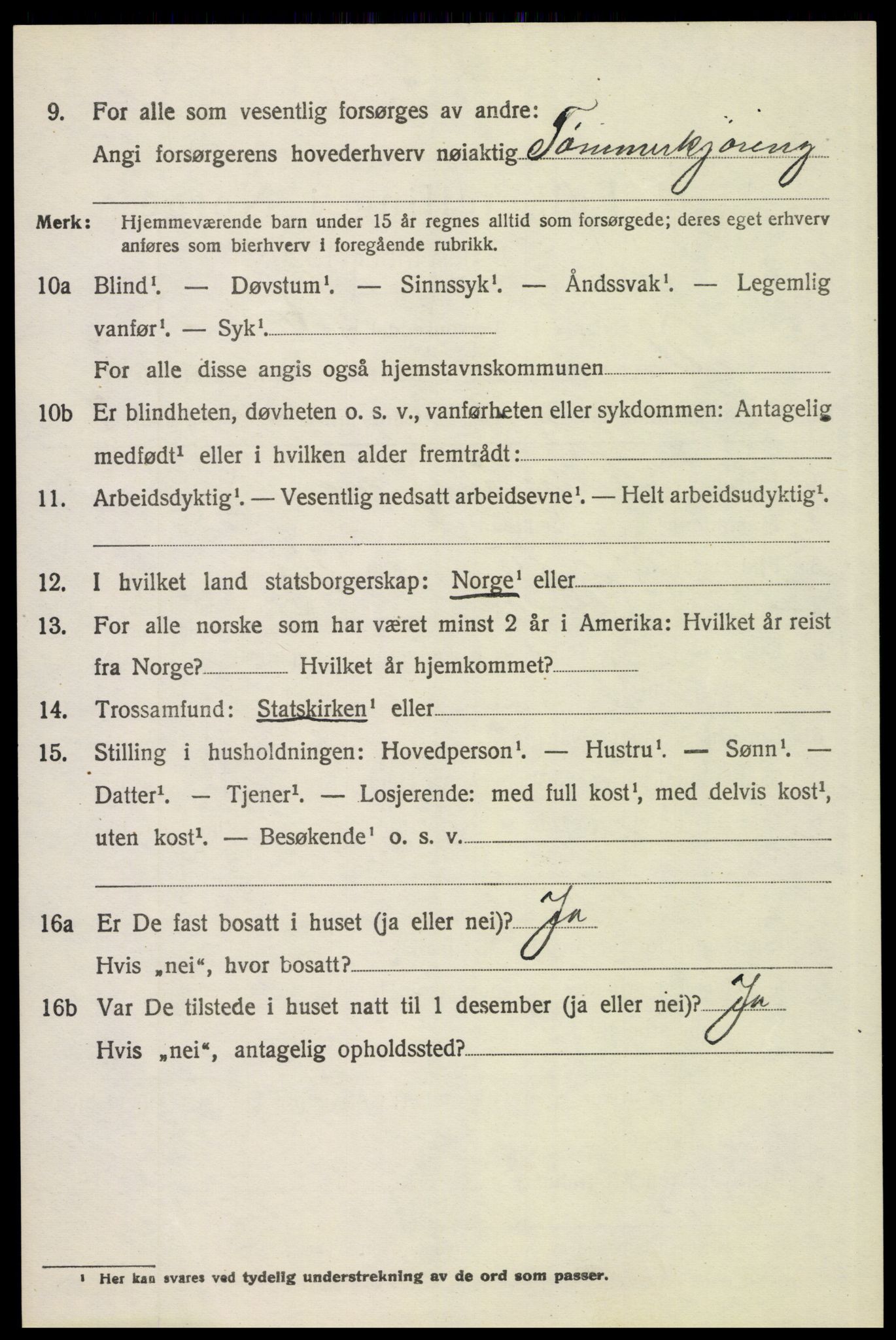 SAH, 1920 census for Vinger, 1920, p. 4795