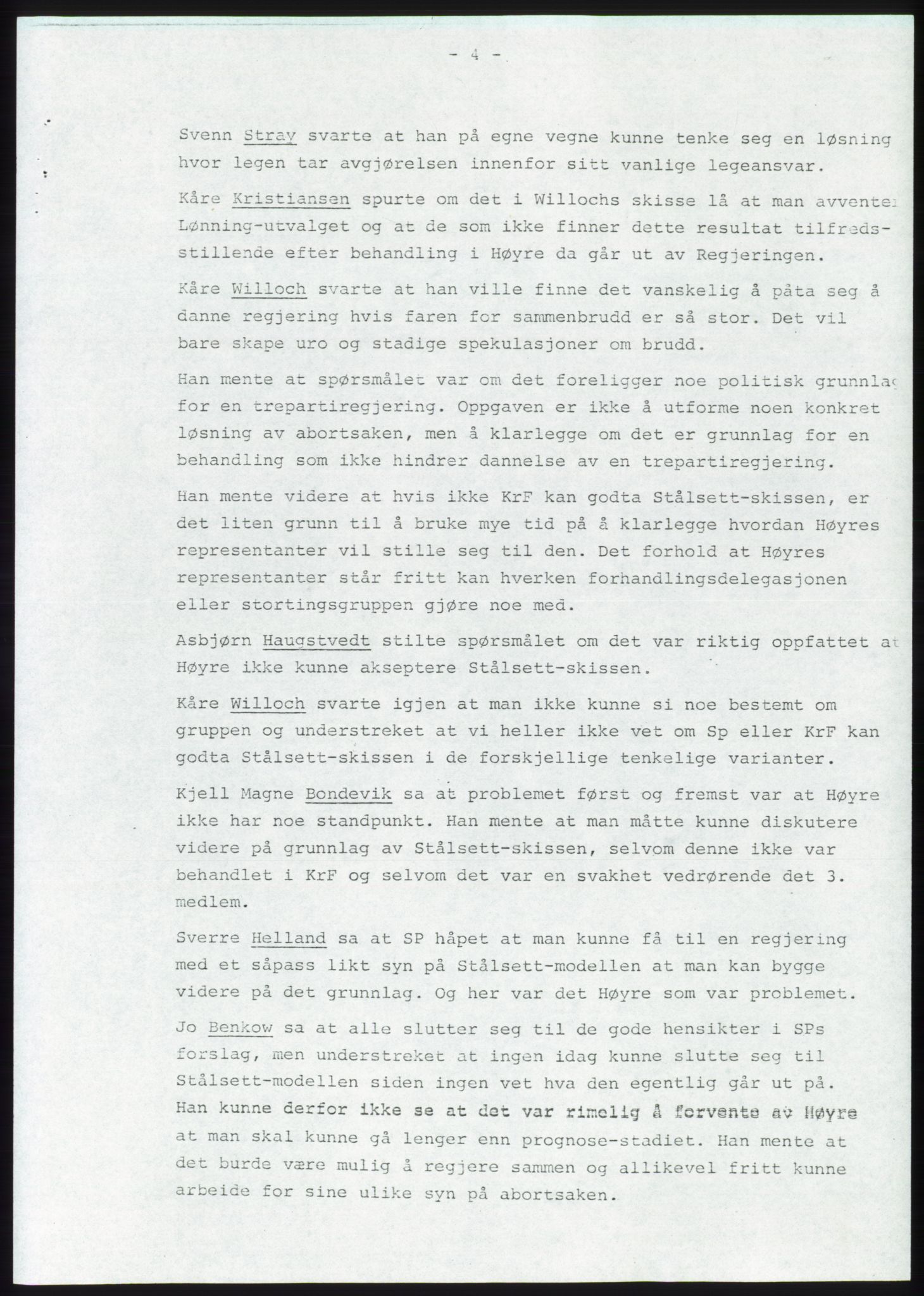 Forhandlingsmøtene 1981 mellom Høyre, KrF og Senterpartiet om dannelse av regjering, AV/RA-PA-0695/A/L0001: Forhandlingsprotokoll, 1981, p. 9