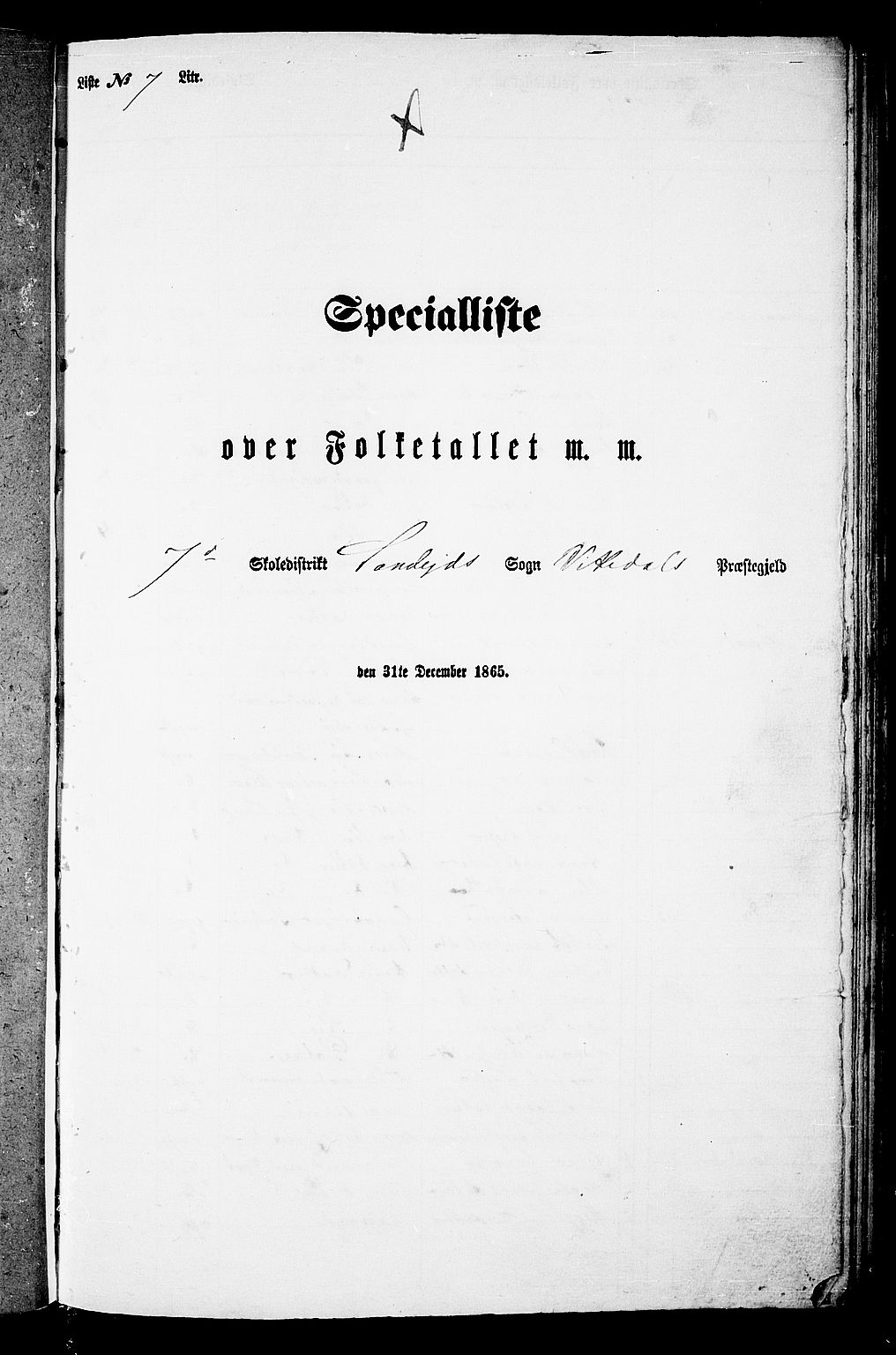 RA, 1865 census for Vikedal, 1865, p. 60