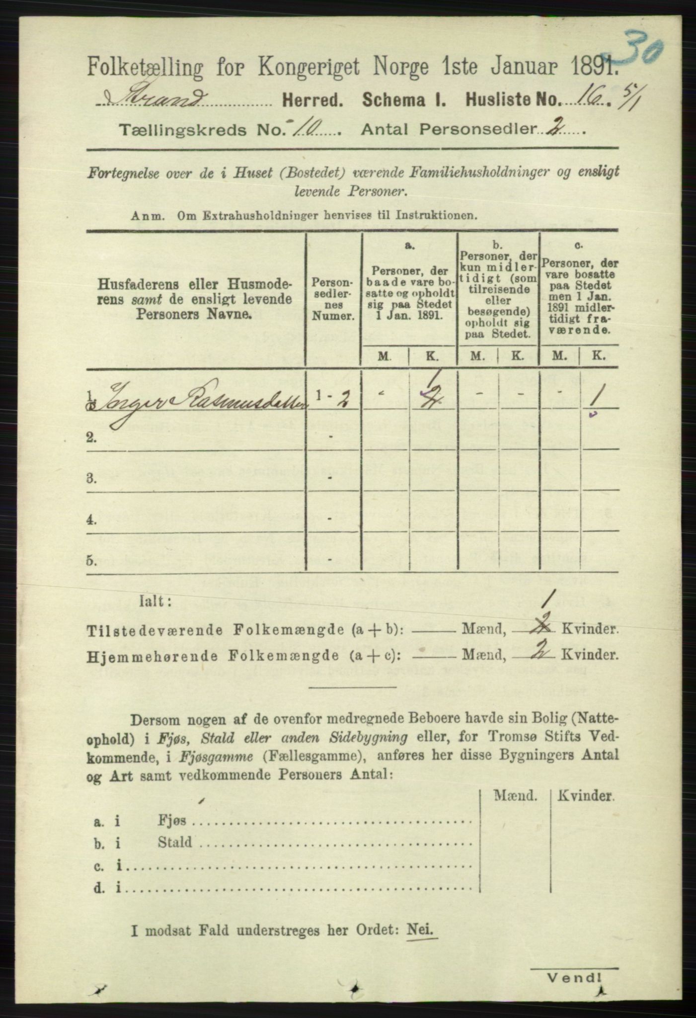 RA, 1891 census for 1130 Strand, 1891, p. 2720