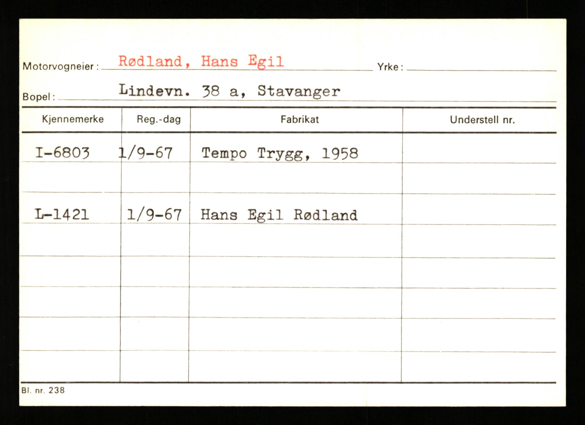 Stavanger trafikkstasjon, SAST/A-101942/0/G/L0002: Registreringsnummer: 5791 - 10405, 1930-1971, p. 409