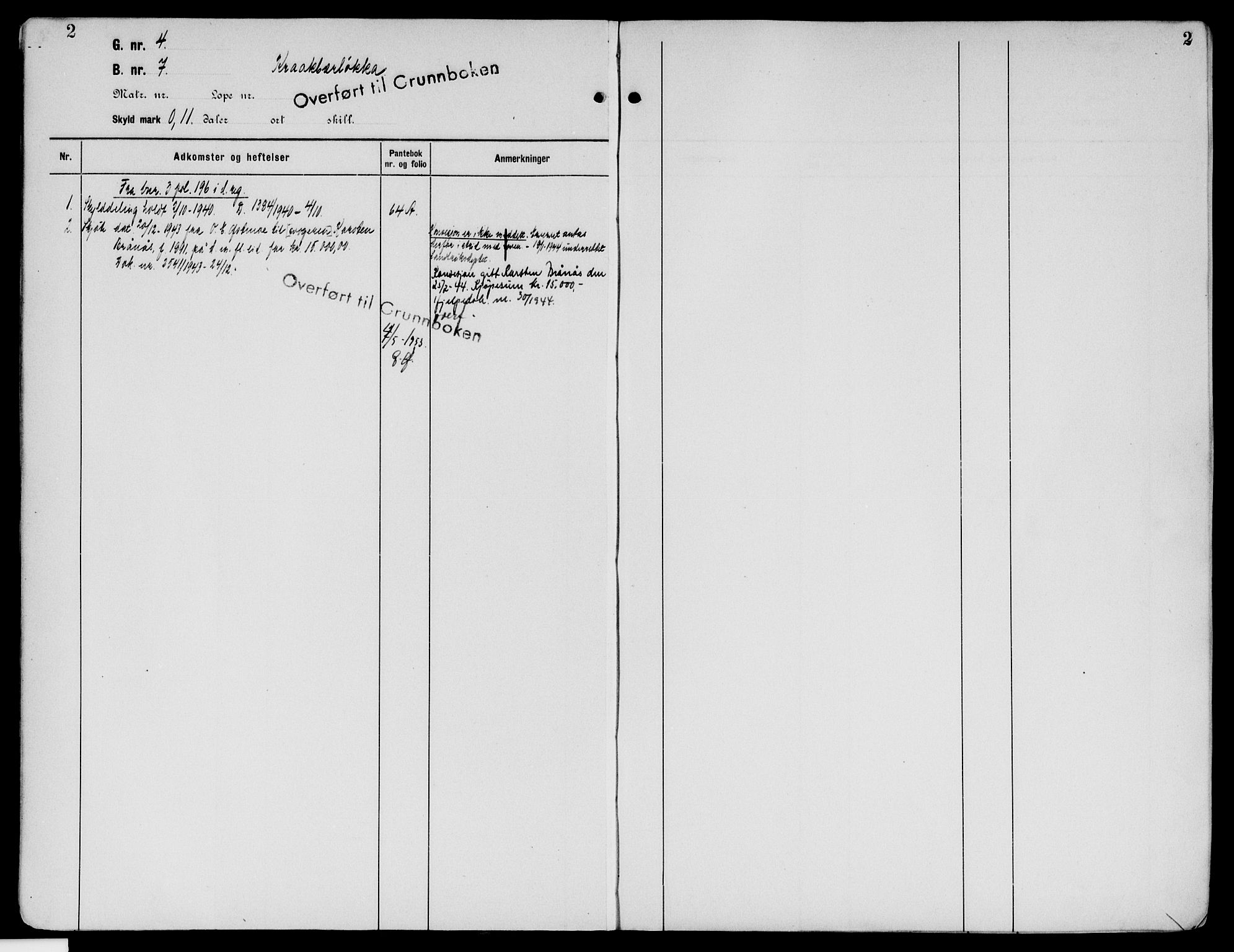 Sør-Østerdal sorenskriveri, SAH/TING-018/H/Ha/Haa/L0019: Mortgage register no. 1, 1922-1954, p. 2