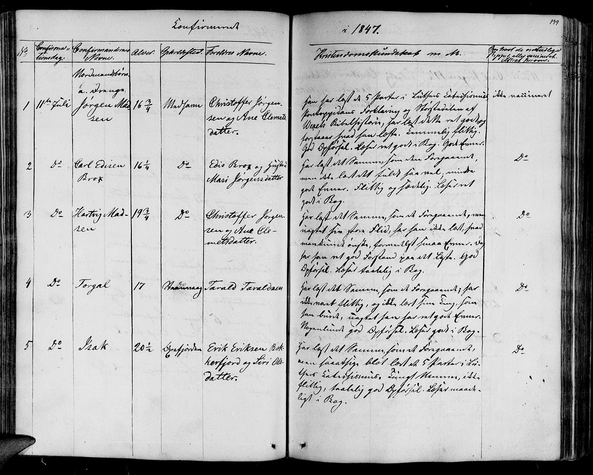 Lebesby sokneprestkontor, SATØ/S-1353/H/Ha/L0003kirke: Parish register (official) no. 3, 1833-1852, p. 139