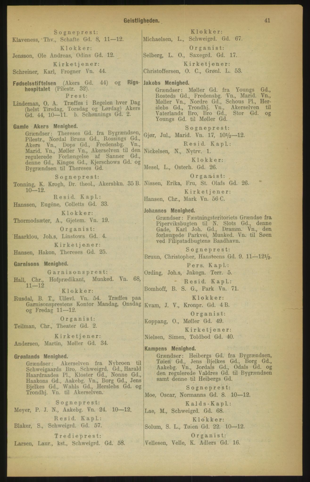 Kristiania/Oslo adressebok, PUBL/-, 1900, p. 41