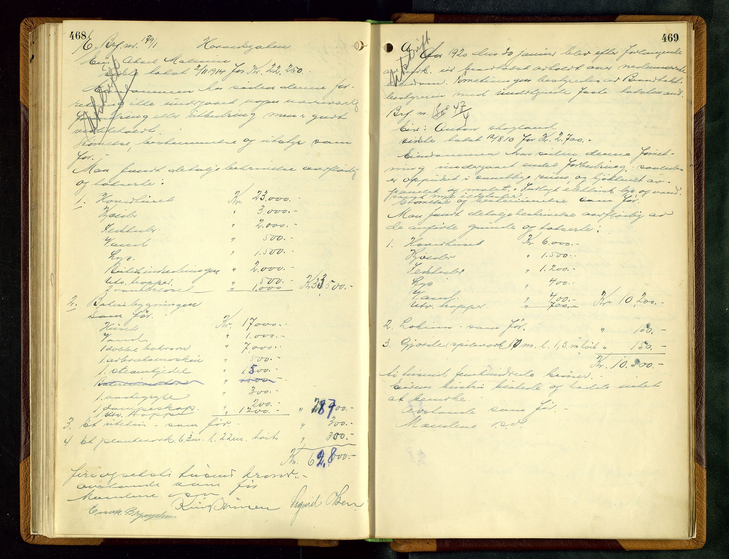 Norges Brannkasse Haugesund, AV/SAST-A-102142/0002/O/L0010: Branntakstprotokoll, 1917-1920, p. 468-469