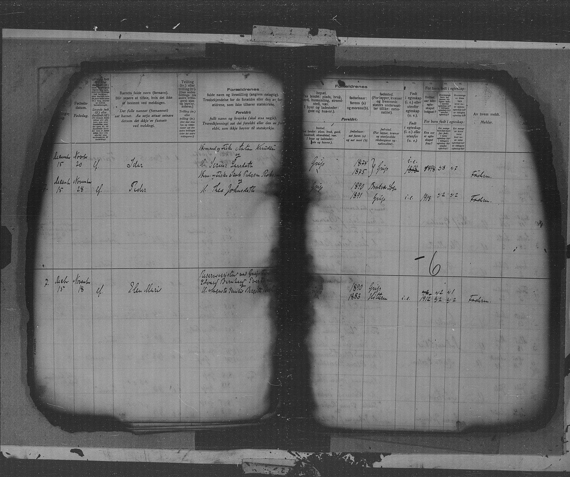 Kristiansund sokneprestkontor, AV/SAT-A-1068/1/II/II4: Birth register no. 38, 1916-1950, p. 6