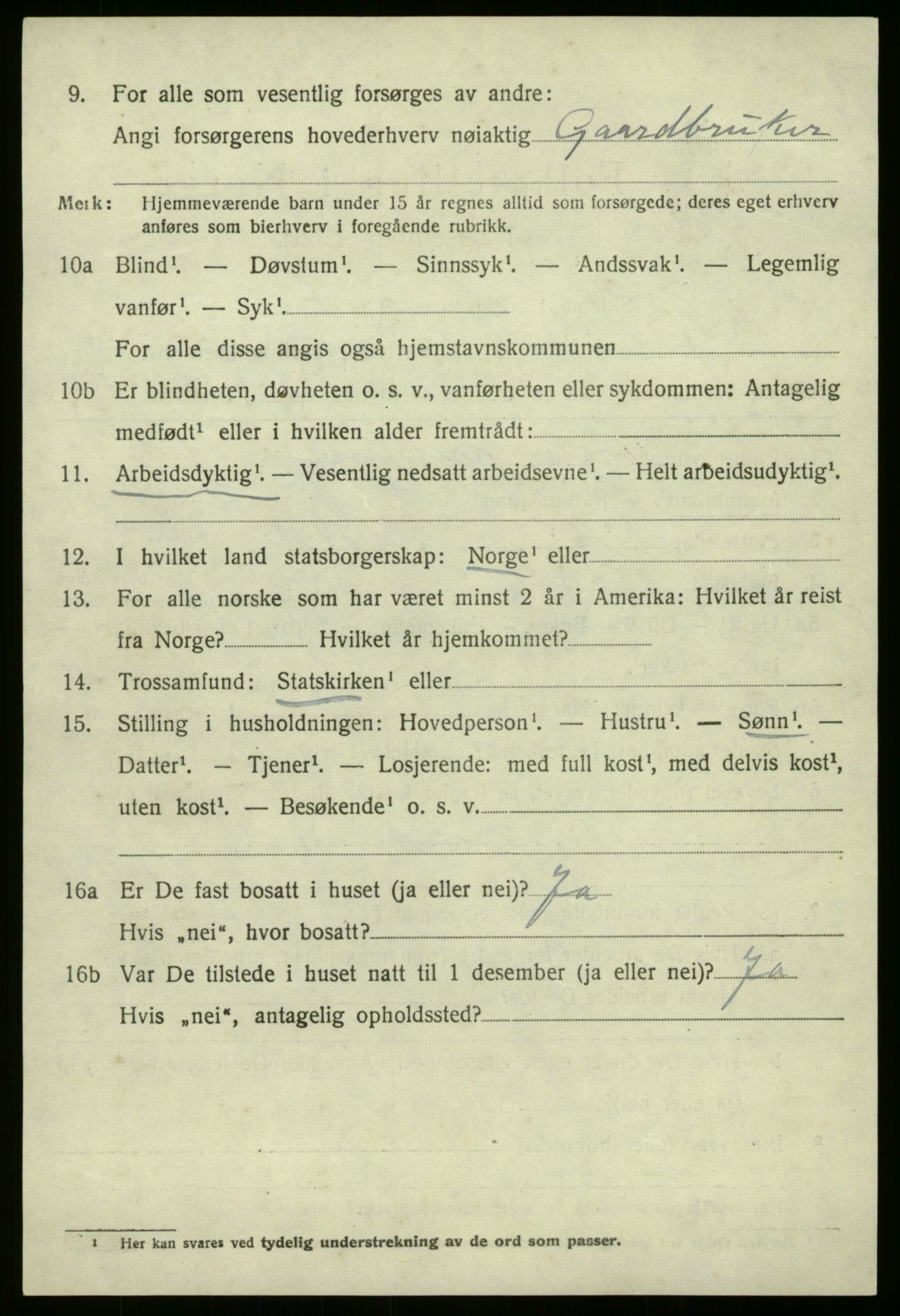 SAB, 1920 census for Jølster, 1920, p. 2939