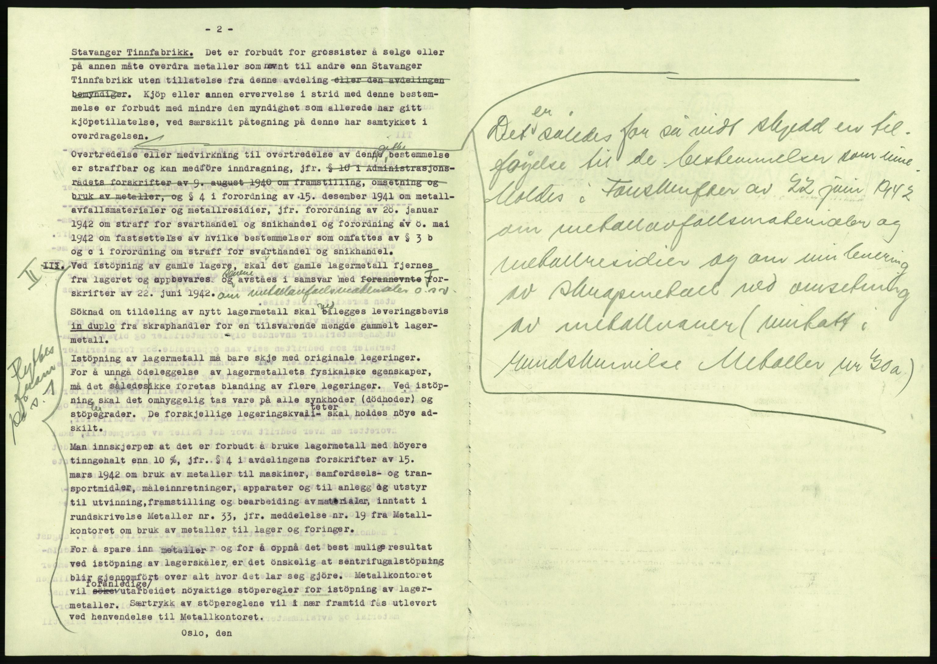 Direktoratet for industriforsyning, Sekretariatet, AV/RA-S-4153/D/Df/L0054: 9. Metallkontoret, 1940-1945, p. 1790