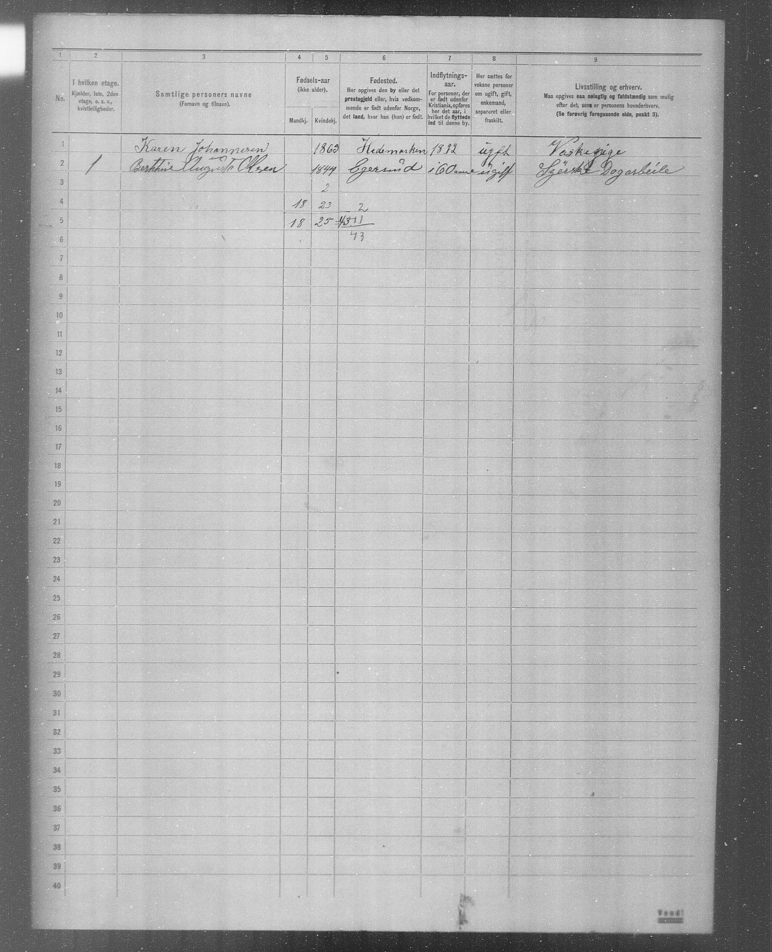 OBA, Municipal Census 1904 for Kristiania, 1904, p. 4628