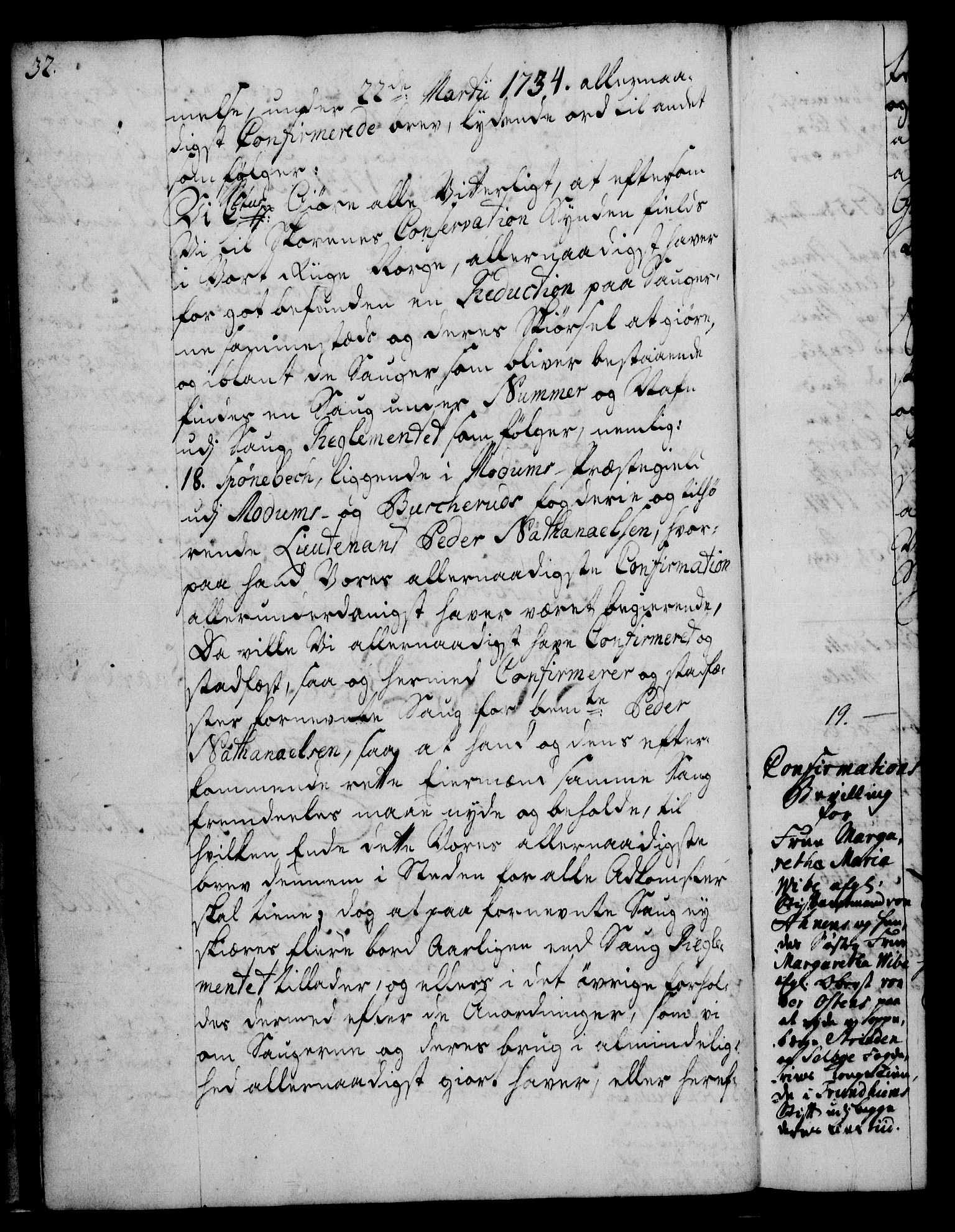 Rentekammeret, Kammerkanselliet, RA/EA-3111/G/Gg/Ggc/Ggca/L0001: Norsk konfirmasjonsekspedisjonsprotokoll med register (merket RK 53.23), 1746-1750, p. 32