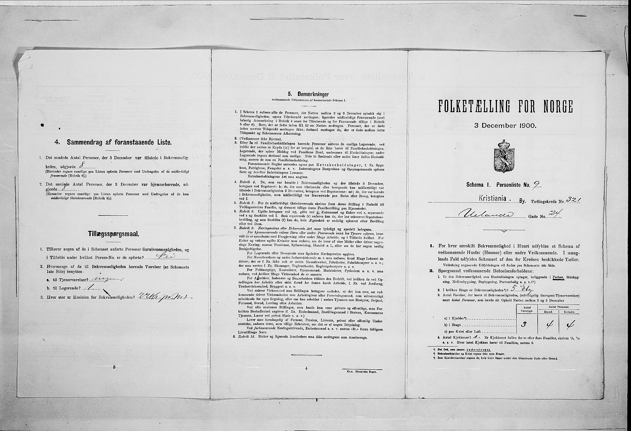 SAO, 1900 census for Kristiania, 1900, p. 106716