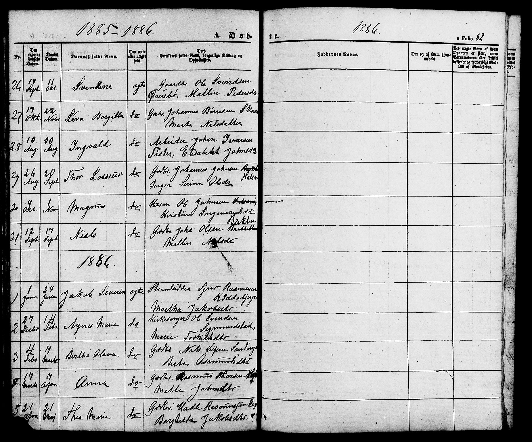 Hjelmeland sokneprestkontor, SAST/A-101843/01/V/L0005: Parish register (copy) no. B 5, 1853-1892, p. 82