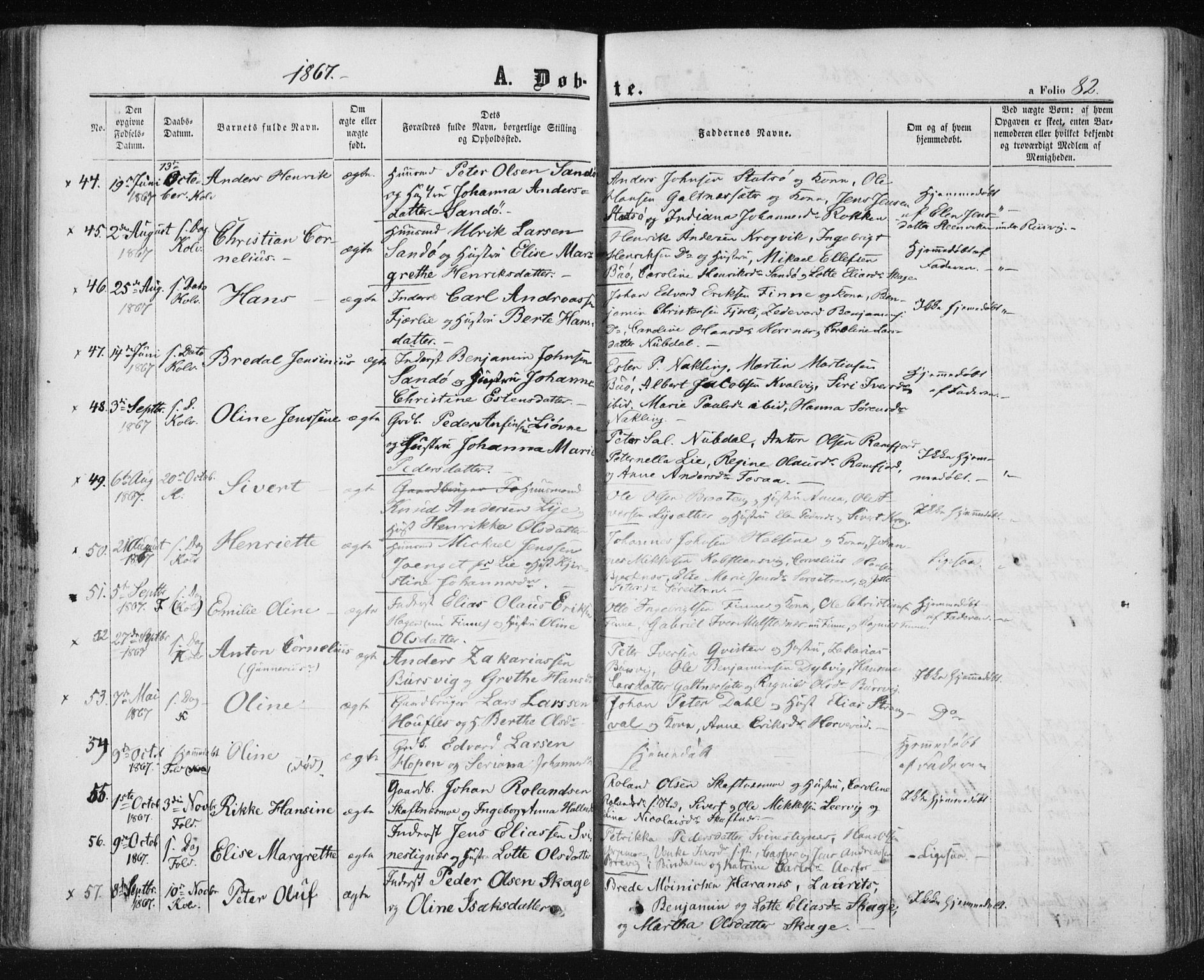 Ministerialprotokoller, klokkerbøker og fødselsregistre - Nord-Trøndelag, AV/SAT-A-1458/780/L0641: Parish register (official) no. 780A06, 1857-1874, p. 82